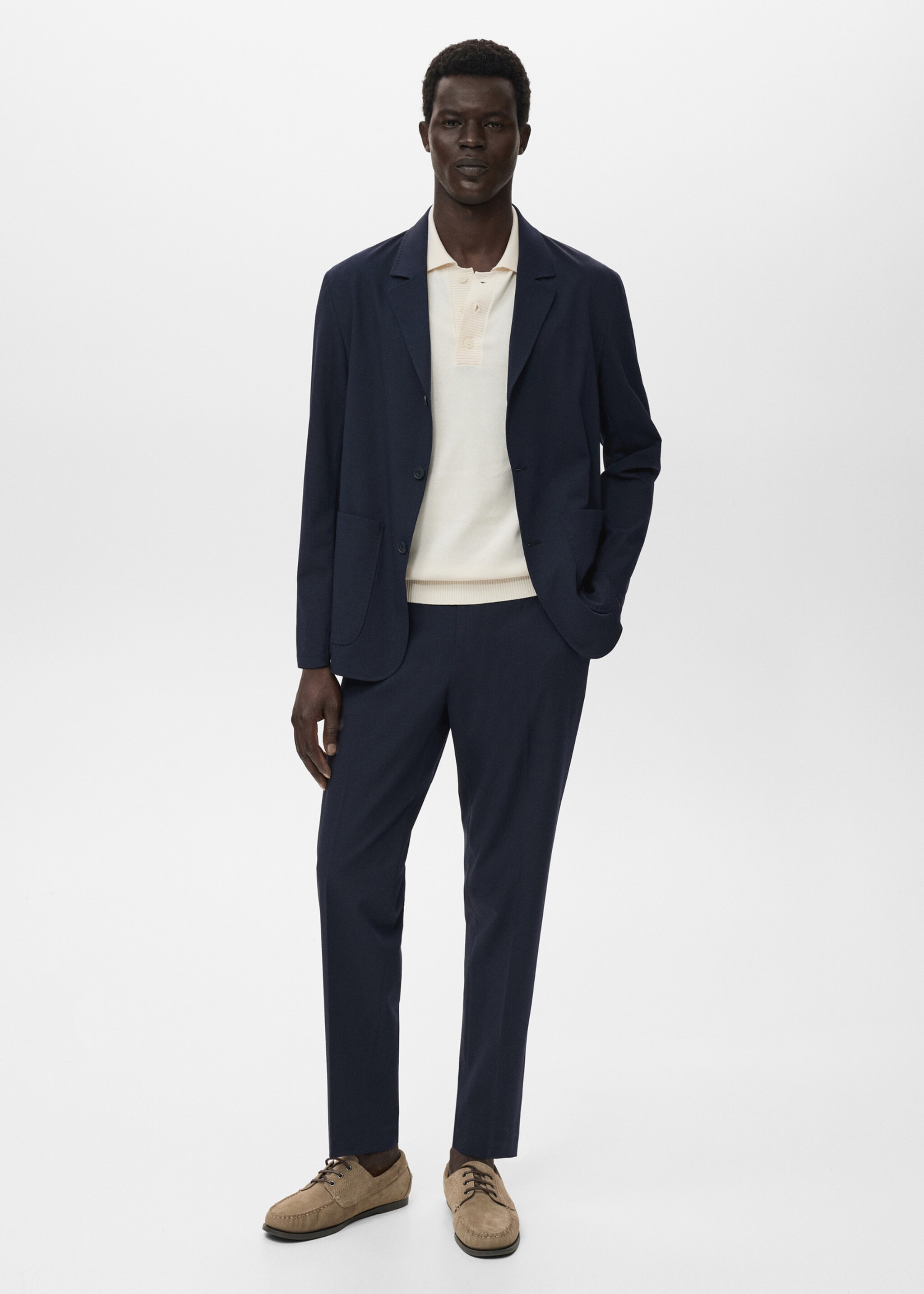 Slim-fit suit trousers - General plane, Navy. Ref: 17085150-00.
