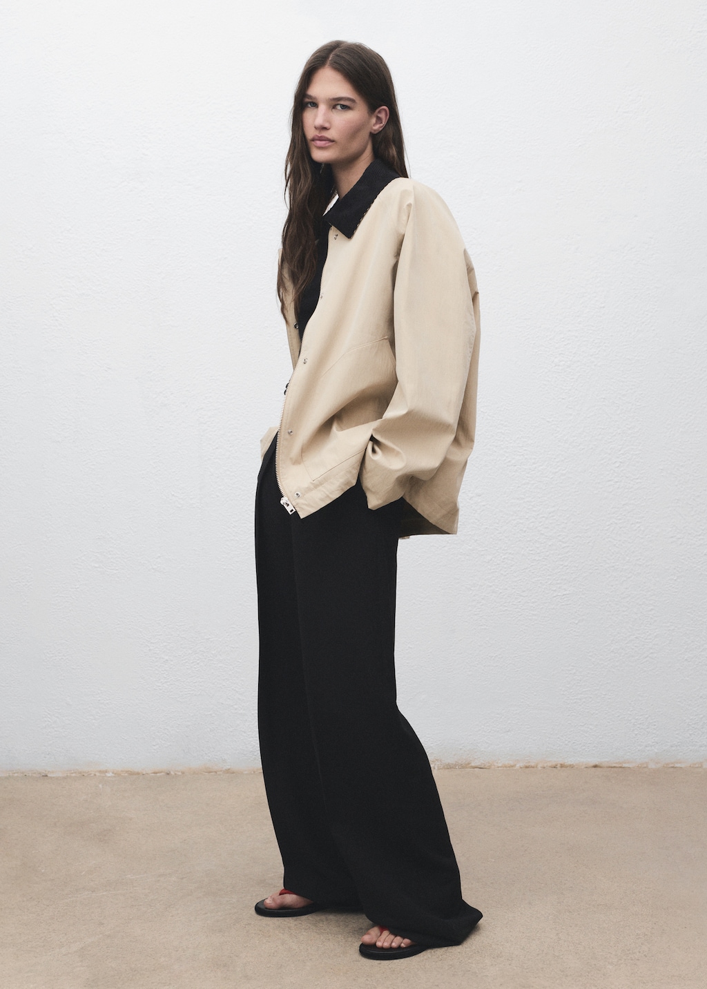 Mango Cotton jacket with corduroy collar