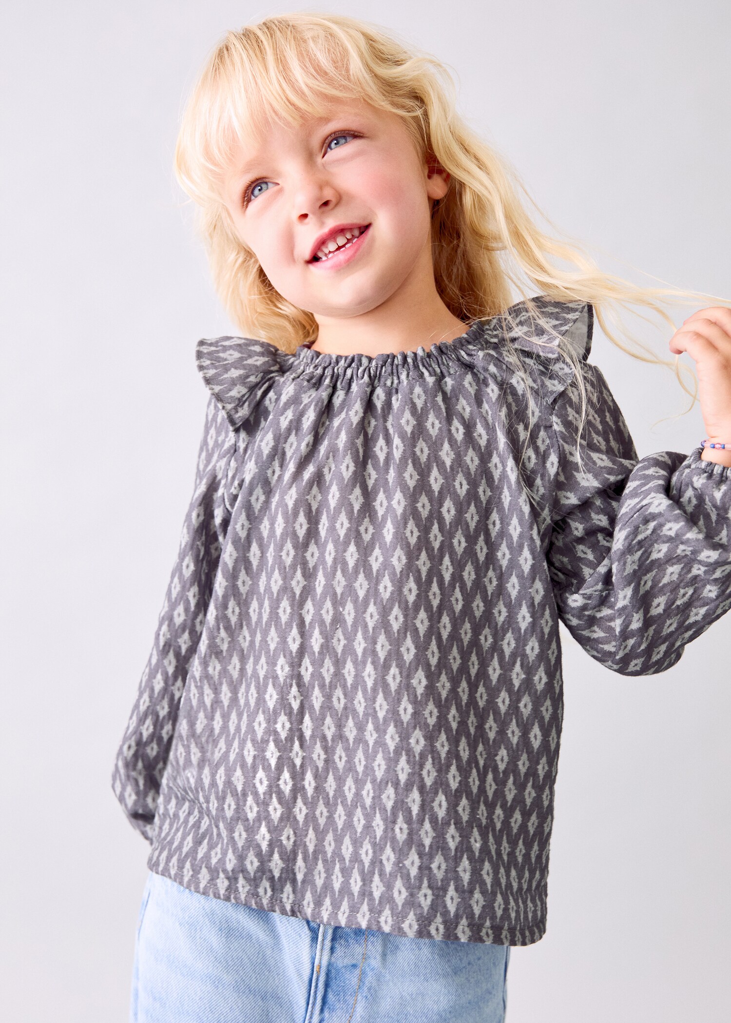 Blouse coton imprimé ethnique - Plan général