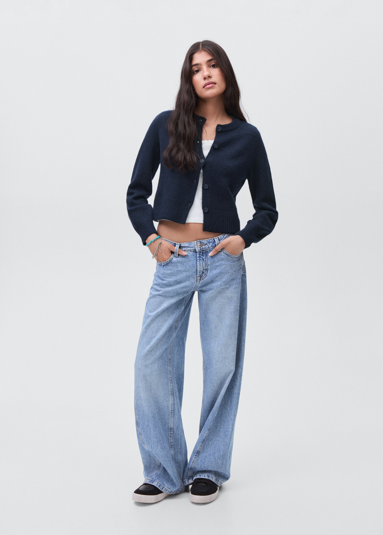 Cardigan laine boutons - Plan général