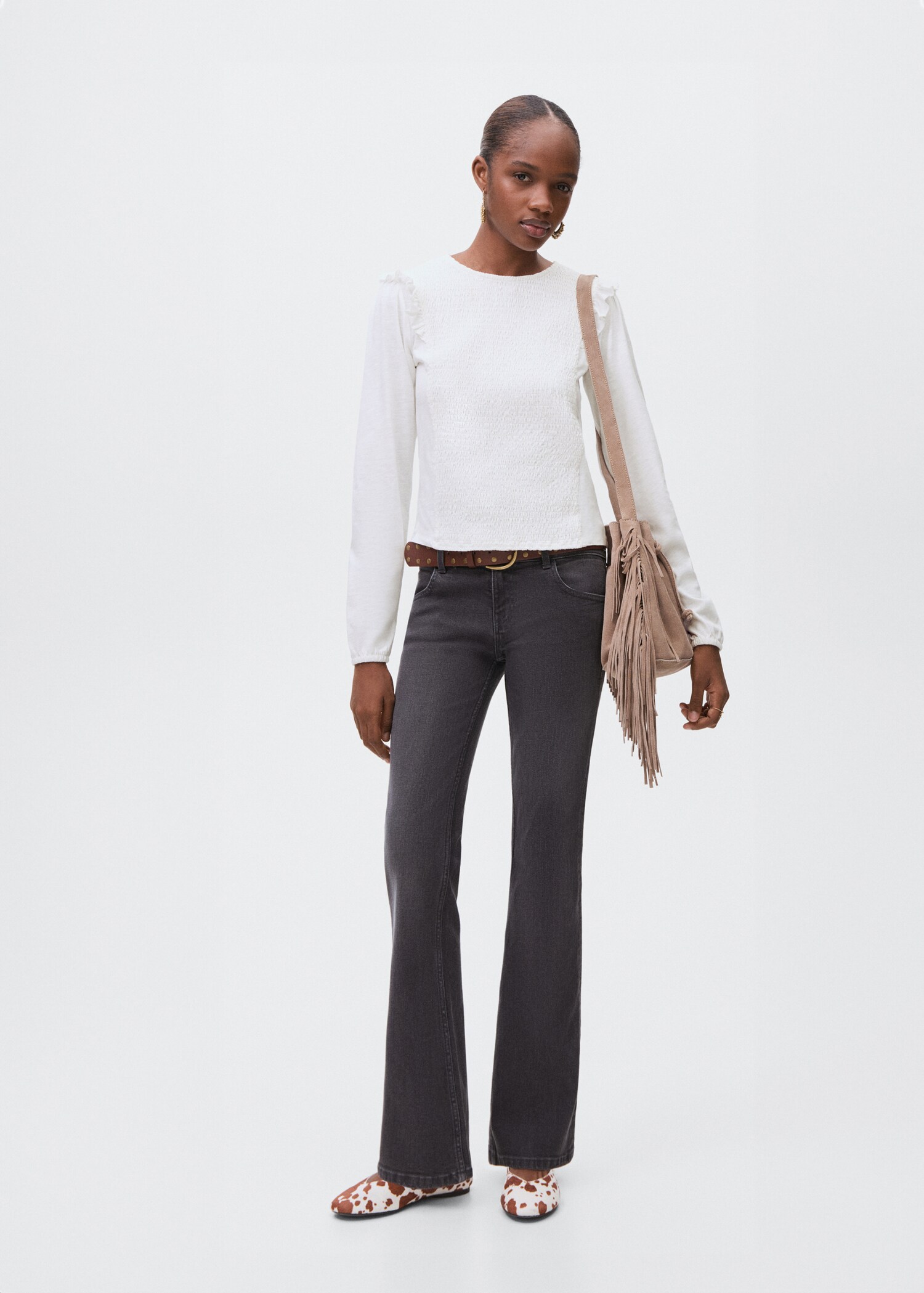 Ruffles ruched T-shirt - General plane