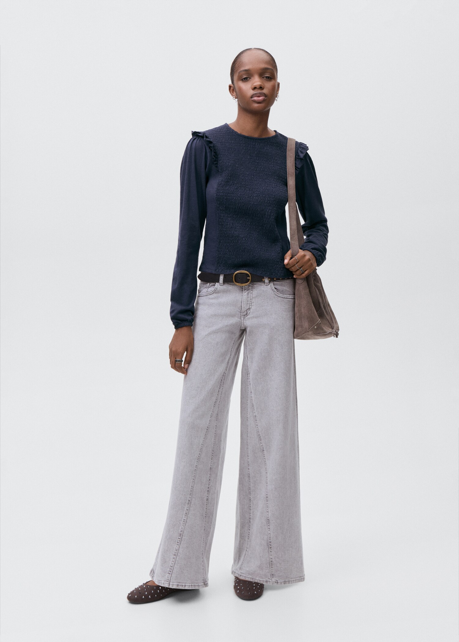 Ruffles ruched T-shirt - General plane