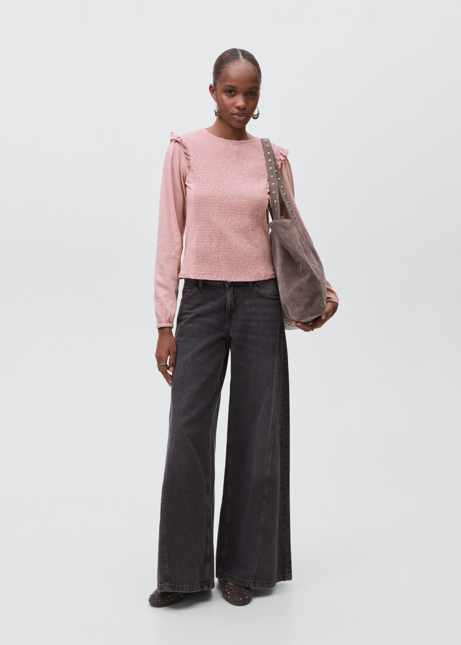 Ruffles ruched T-shirt - General plane