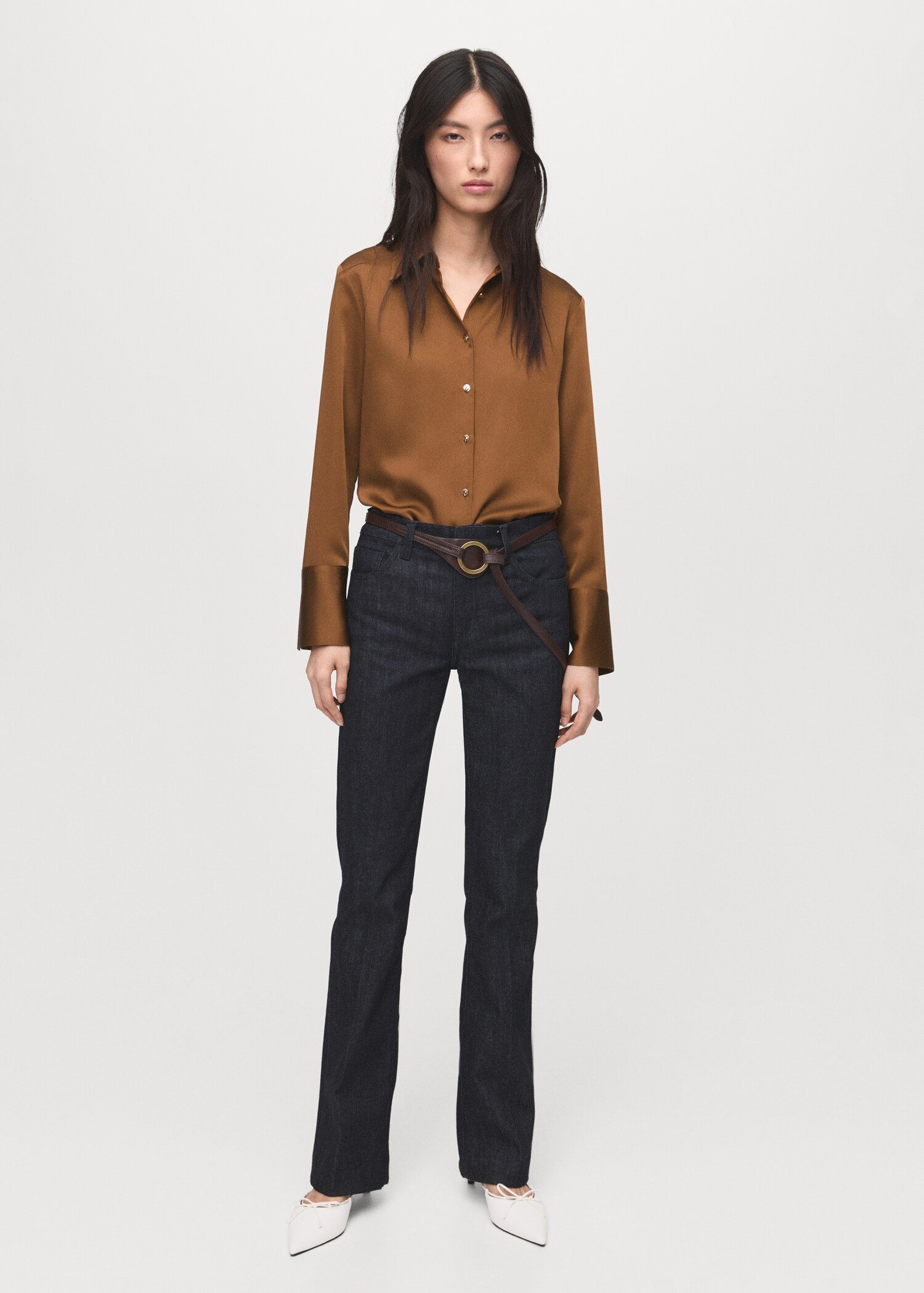 Satin finish flowy shirt - General plane