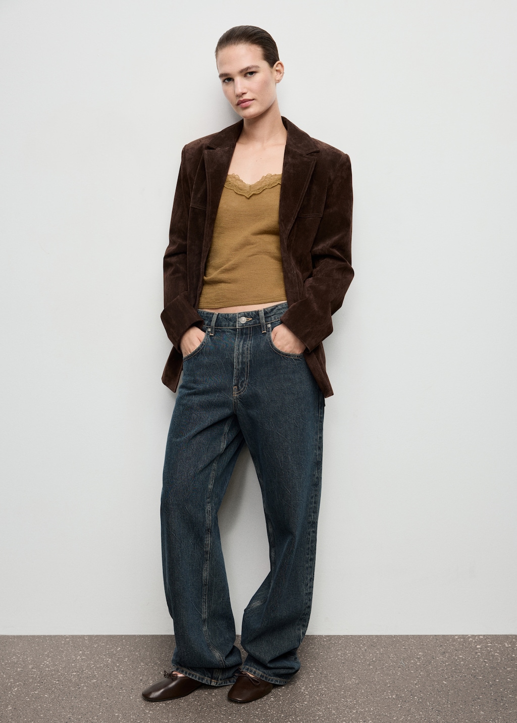 Mango Wool-blend lace top