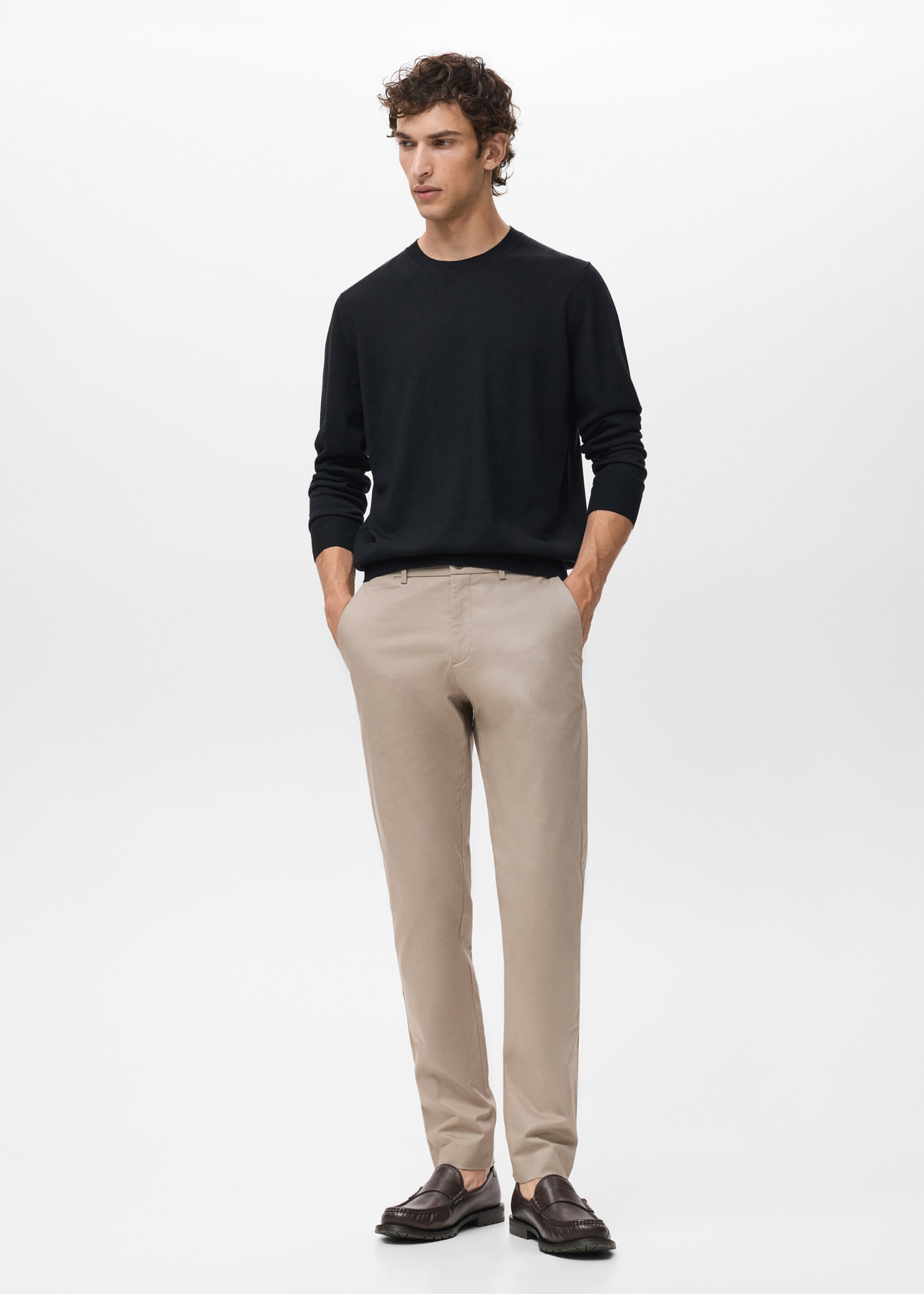 Dublino slim-fit chino trousers - General plane, Beige. Ref: 17085973-00.