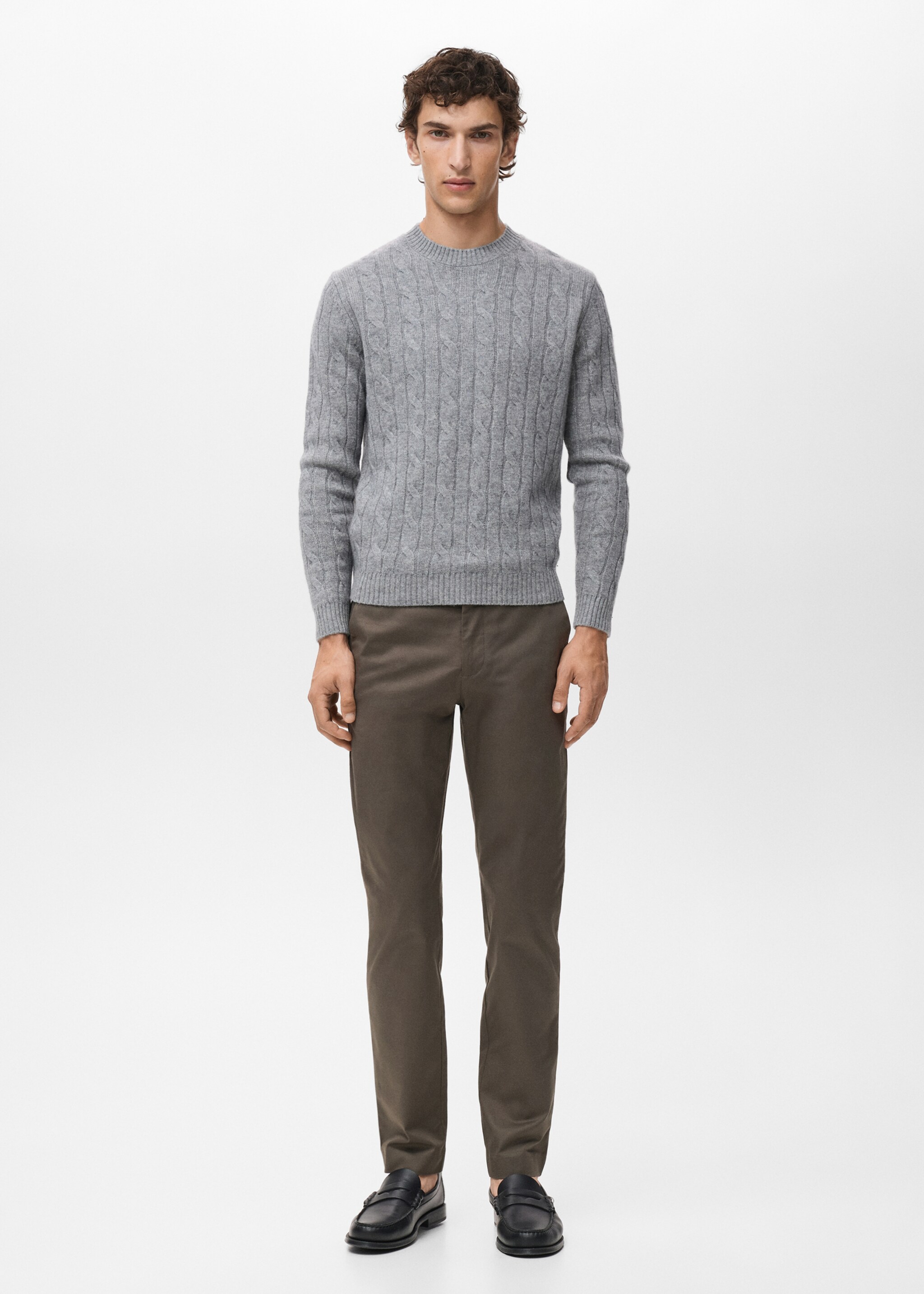 Dublino slim-fit chino trousers - General plane, Chocolate. Ref: 17085973-00.