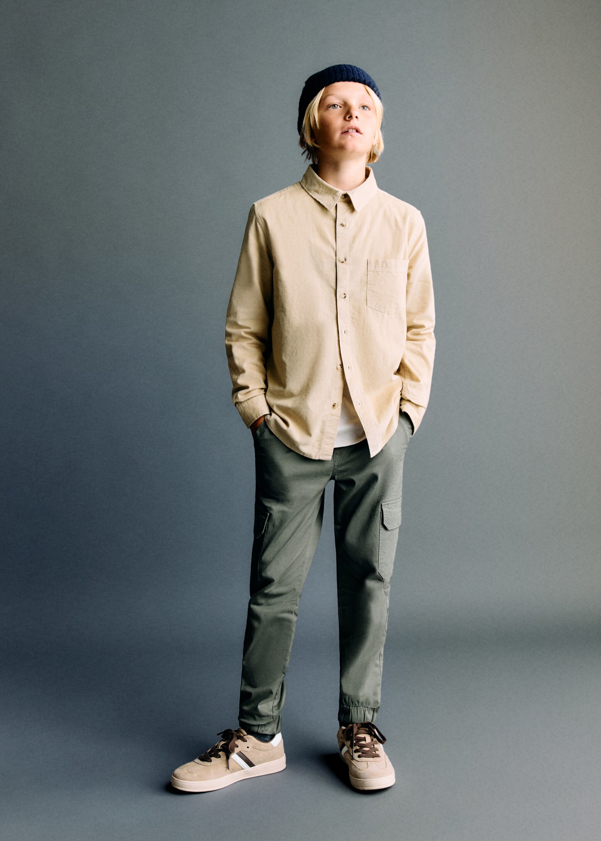 Regular-fit corduroy shirt - General plane, Sand. Ref: 17086339-00.
