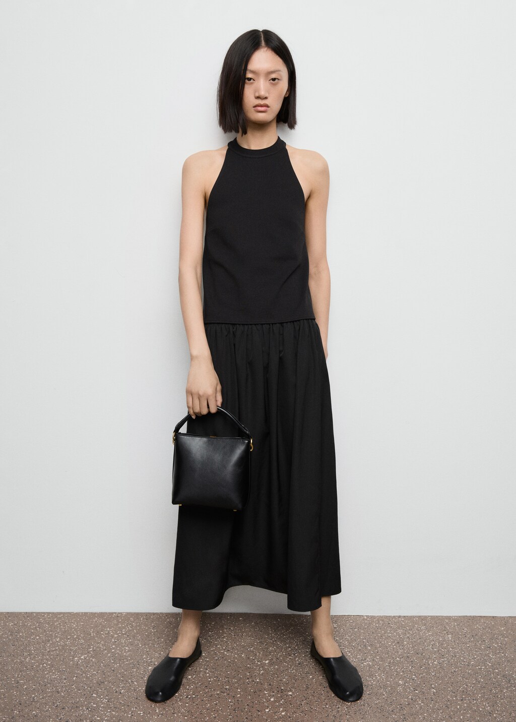 Gathered A-line skirt