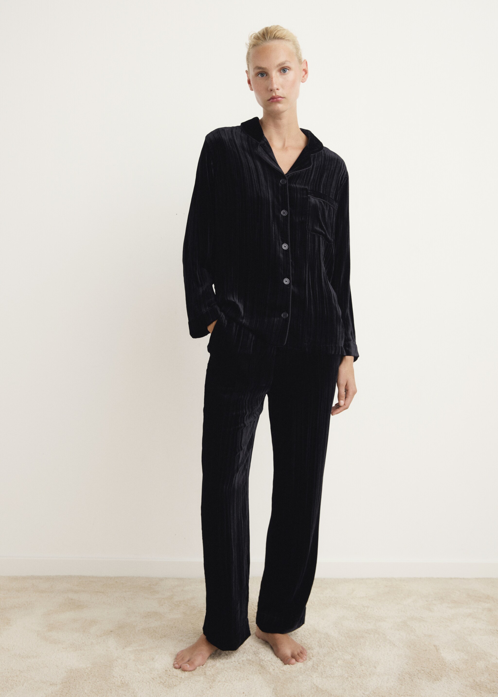 Silk velvet shirt - General plane, Grey. Ref: 17087129-00.