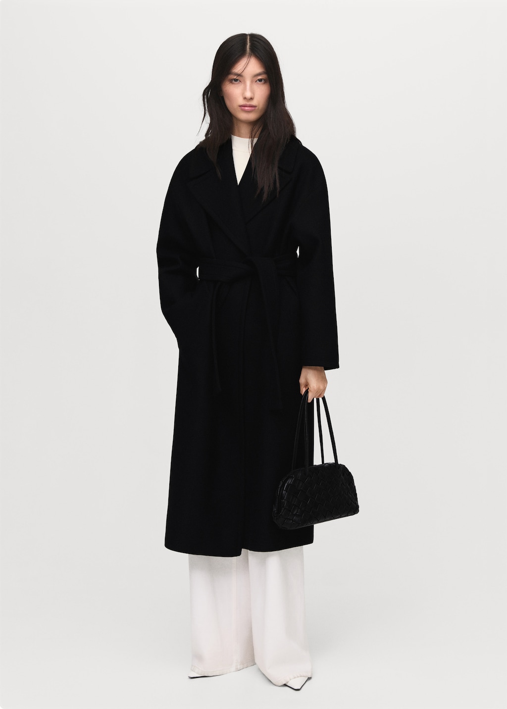 [新品未使用] MANTECO モヘア混ウールコート Manteco wool coat with belt - Women | MANGO USA