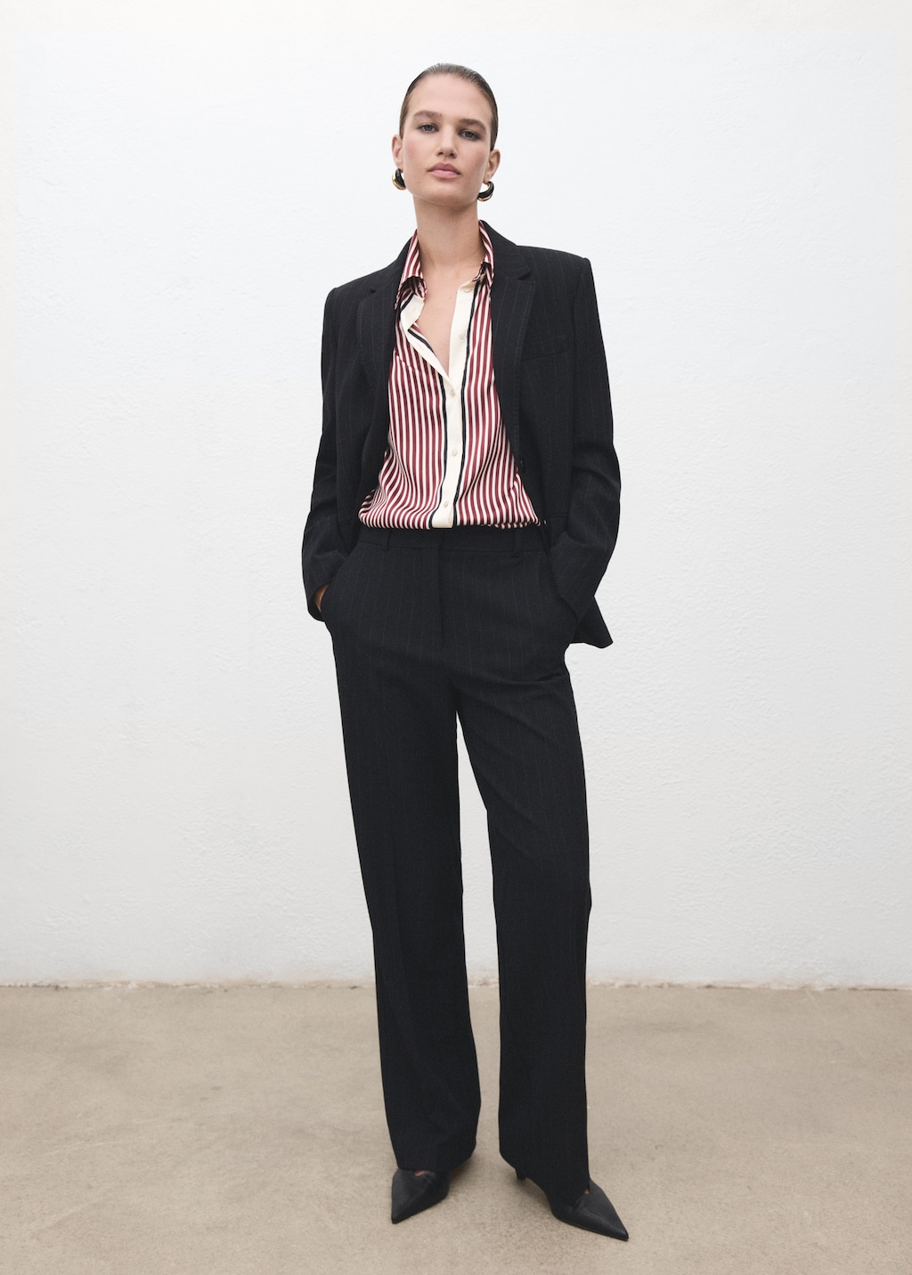 Combined striped shirt