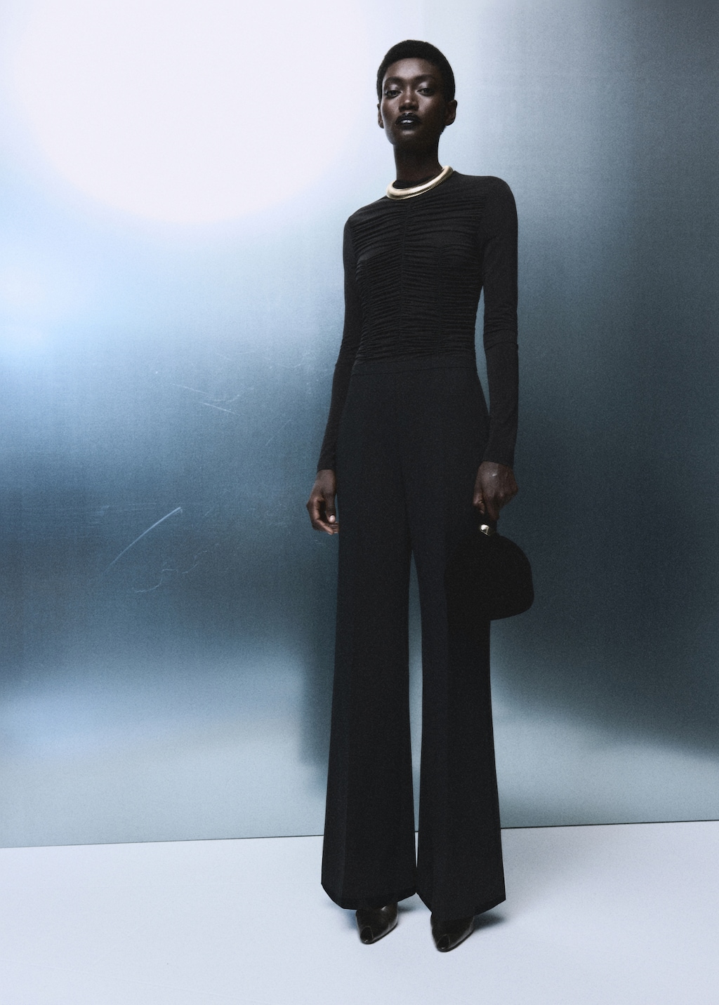 Combined ruched jumpsuit