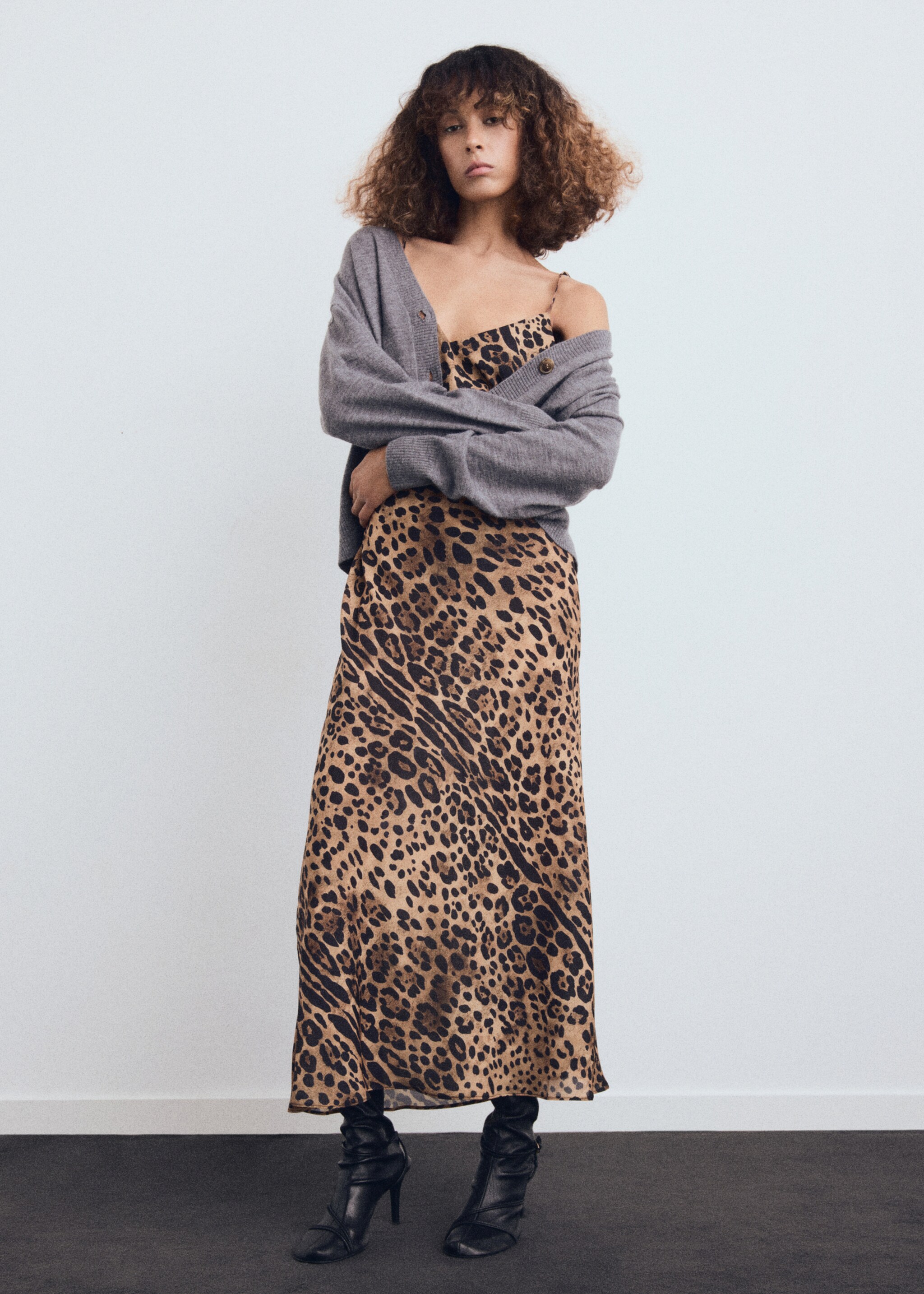 Leopard-print open-back dress - General plane, Brown. Ref: 17087816-00.