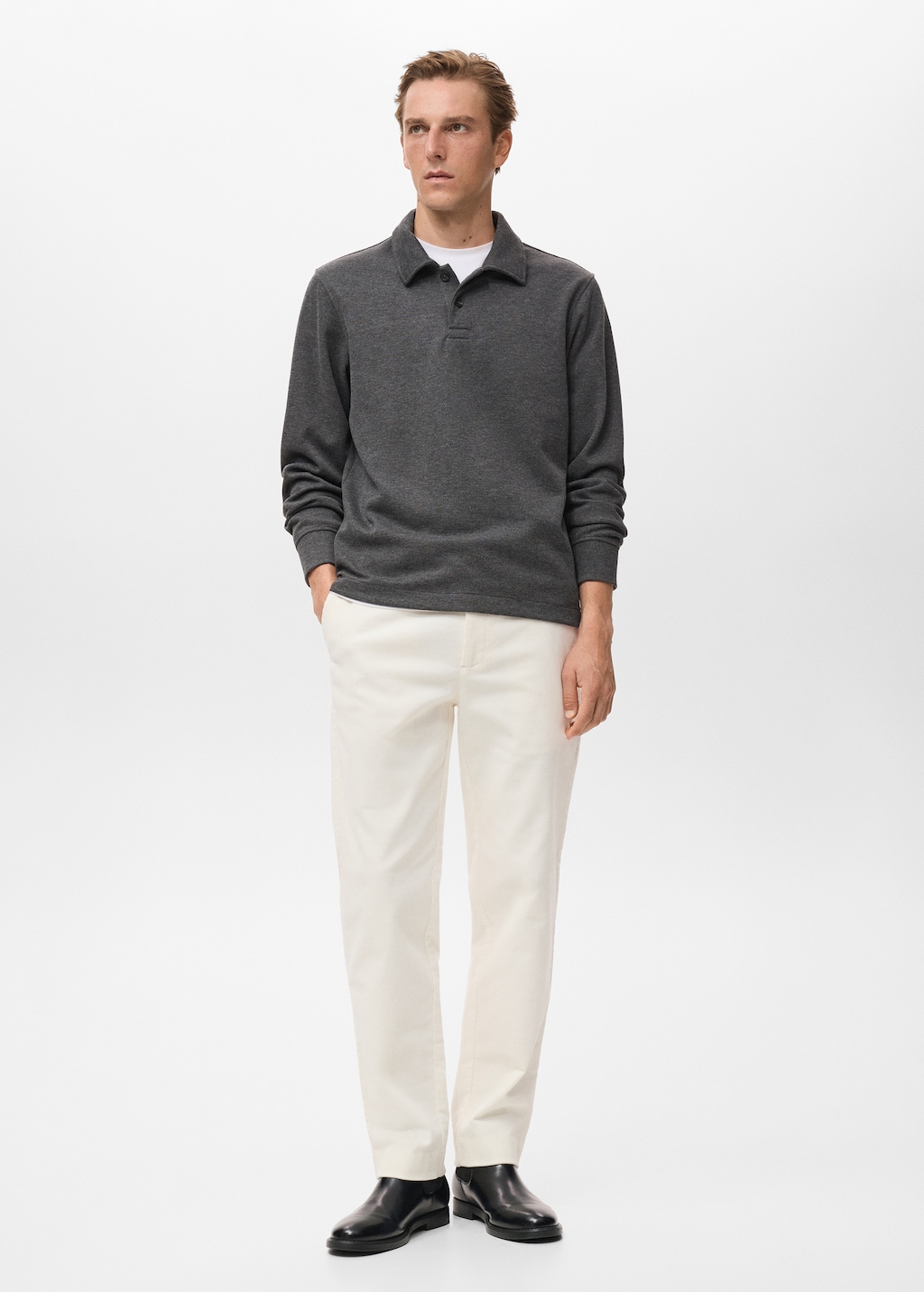 Regular-fit polo sweatshirt