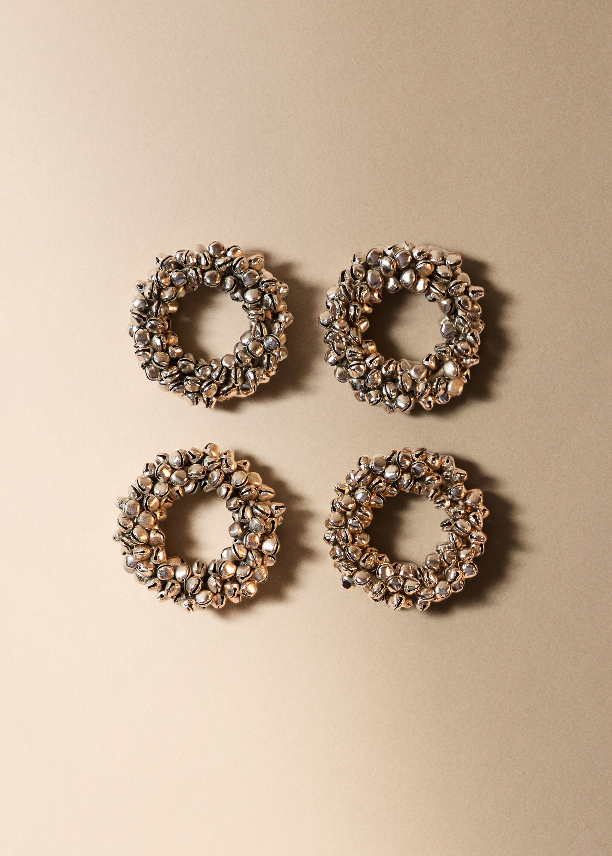 Napkin holder with bell embellishments - General plane, Silver. Ref: 17087905-00.