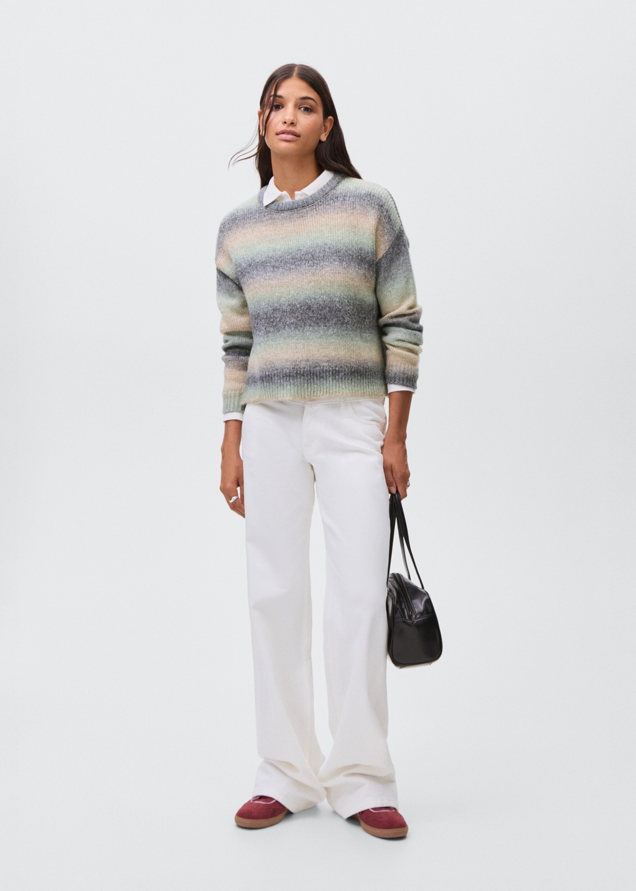 Multi-coloured knit sweater - General plane, Green. Ref: 17088264-00.