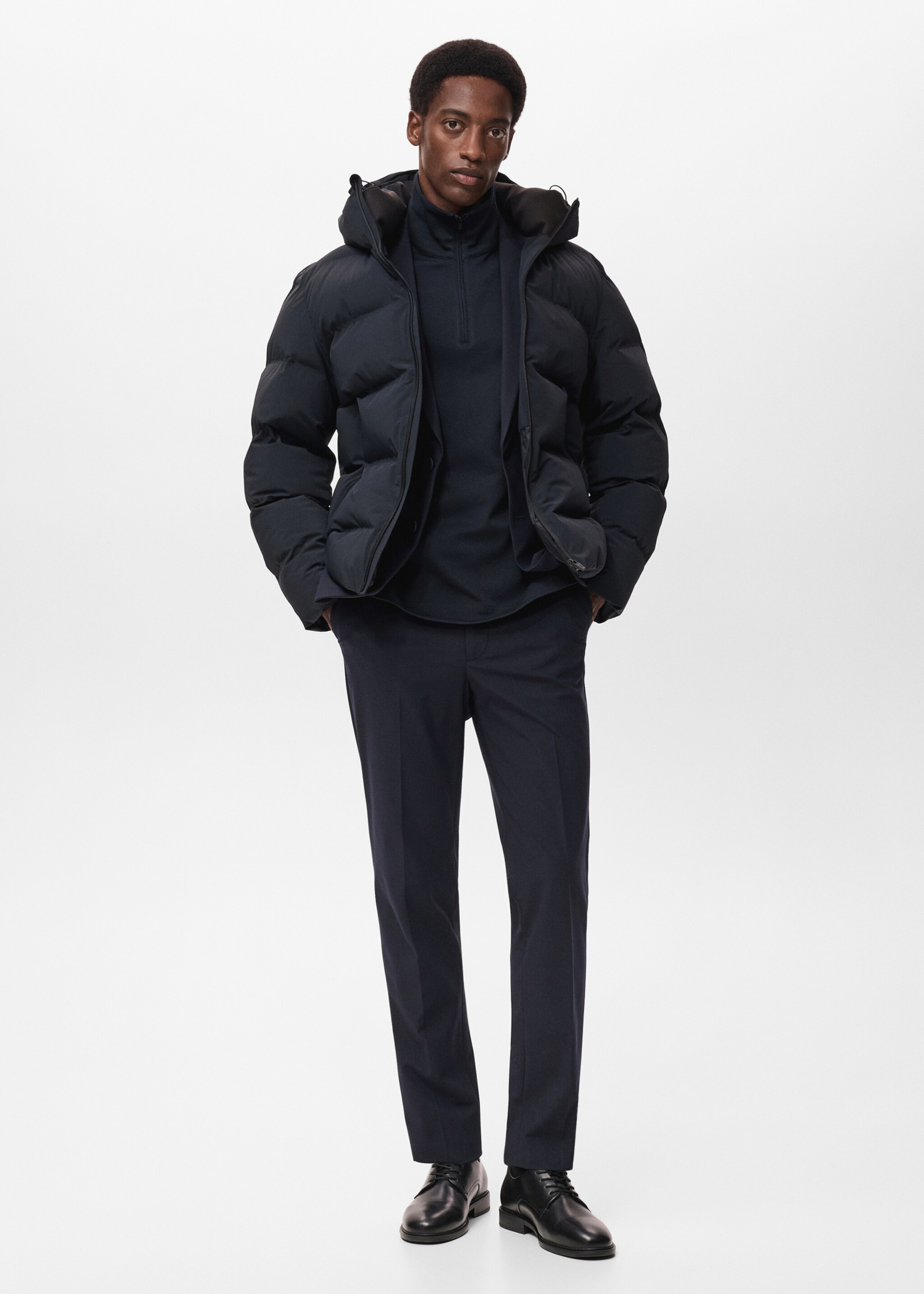 Puffer coat  with waterproof hood - General plane, Navy. Ref: 17088265-00.