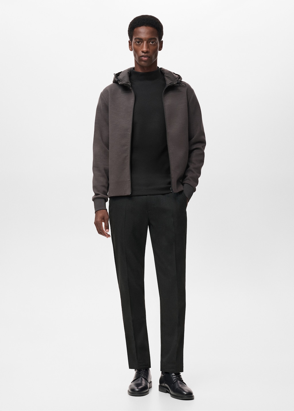 Long-sleeved t-shirt with perkins neck