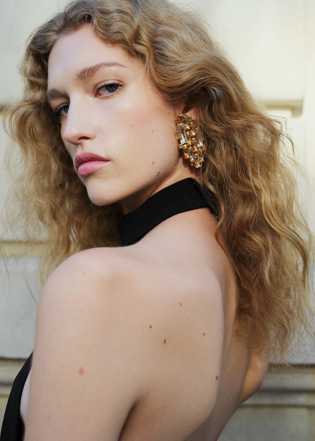 Combined crystal earrings