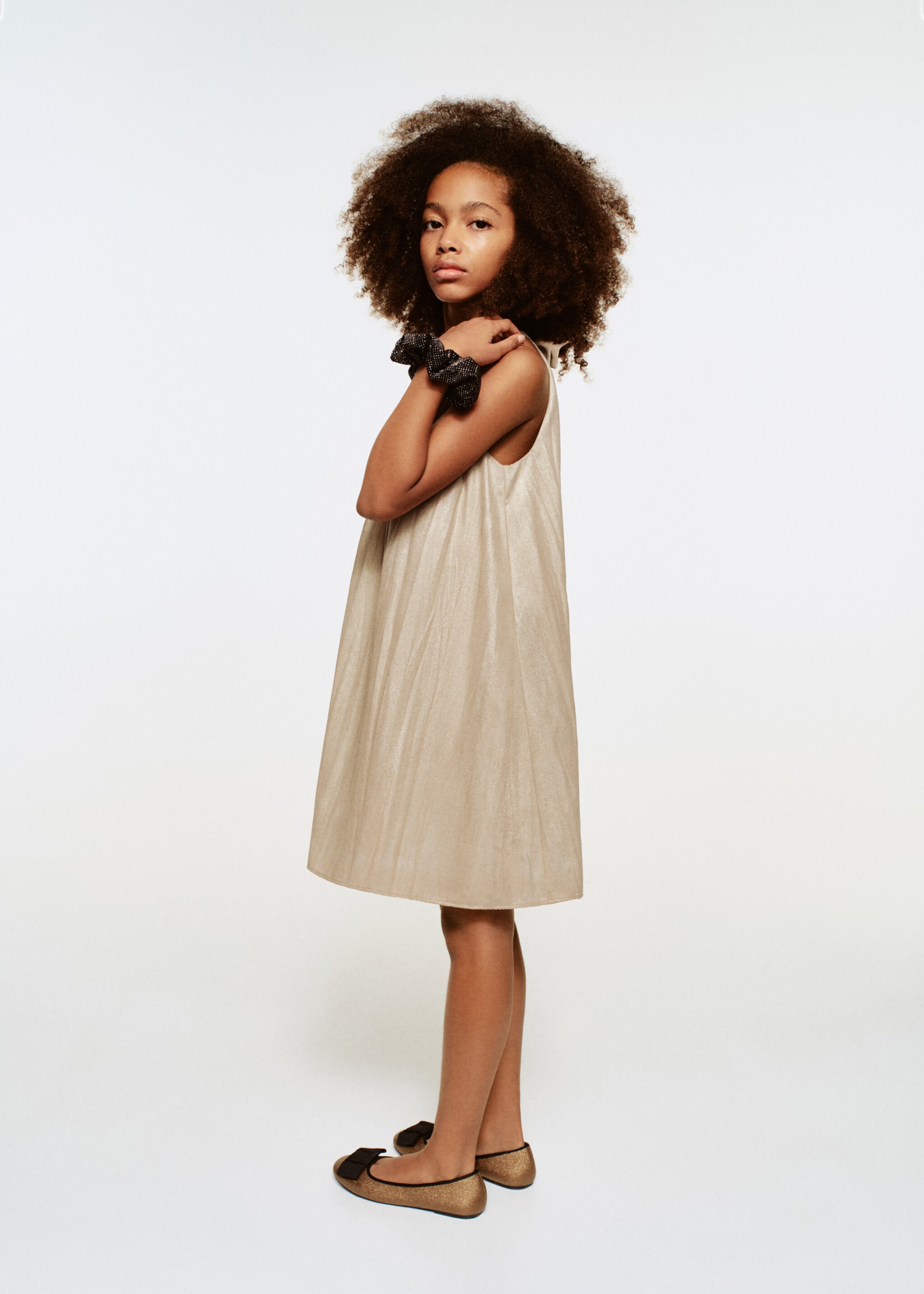 Bow metallic dress - General plane, Gold. Ref: 17089099-00.