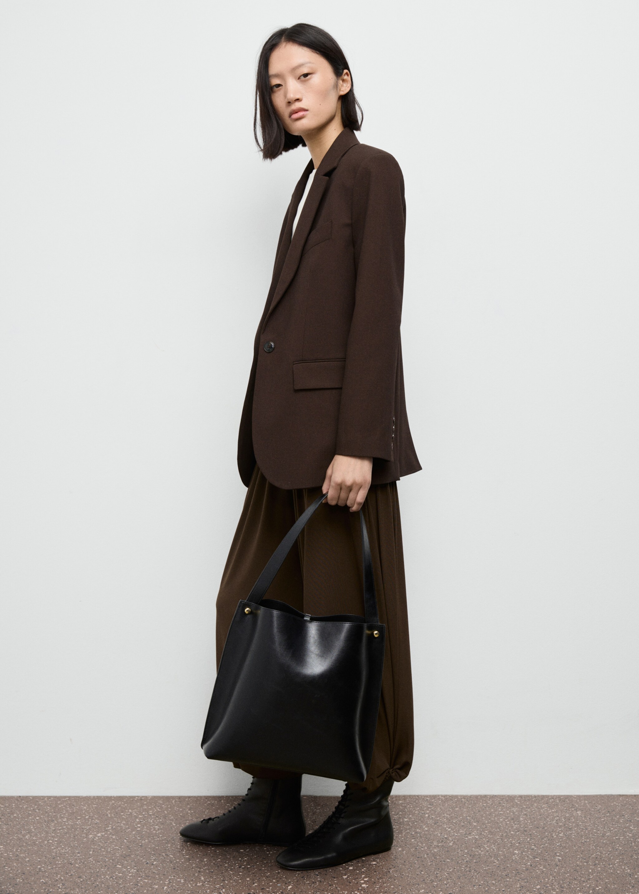 Straight-fit suit jacket - General plane, Chocolate. Ref: 17089111-00.
