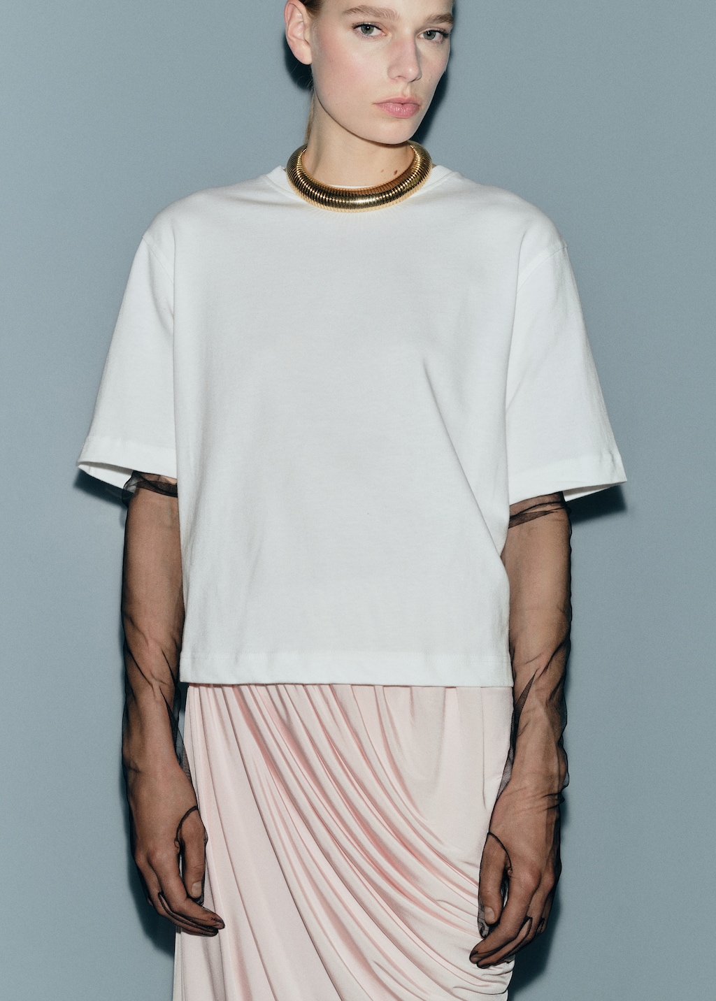 Long semi-transparent gloves