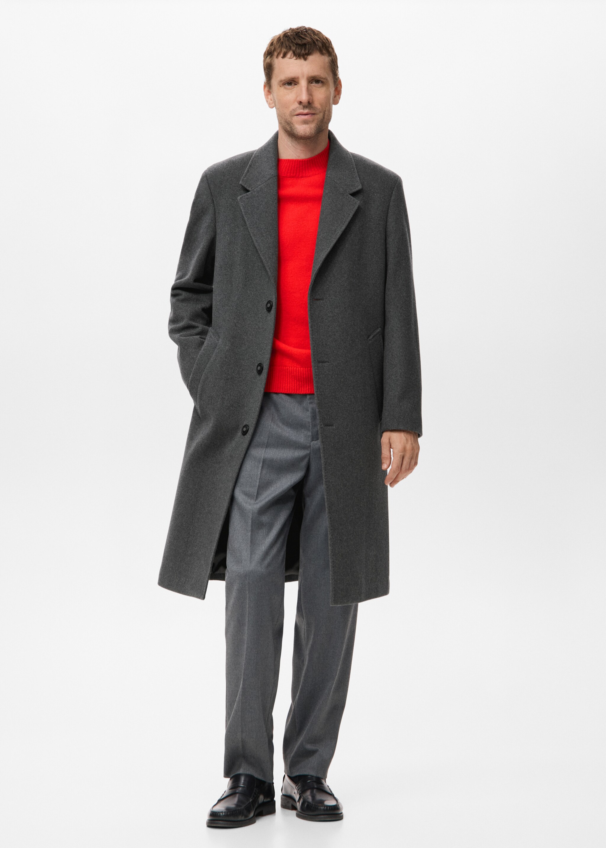 Long wool coat - General plane, Grey. Ref: 17089204-00.