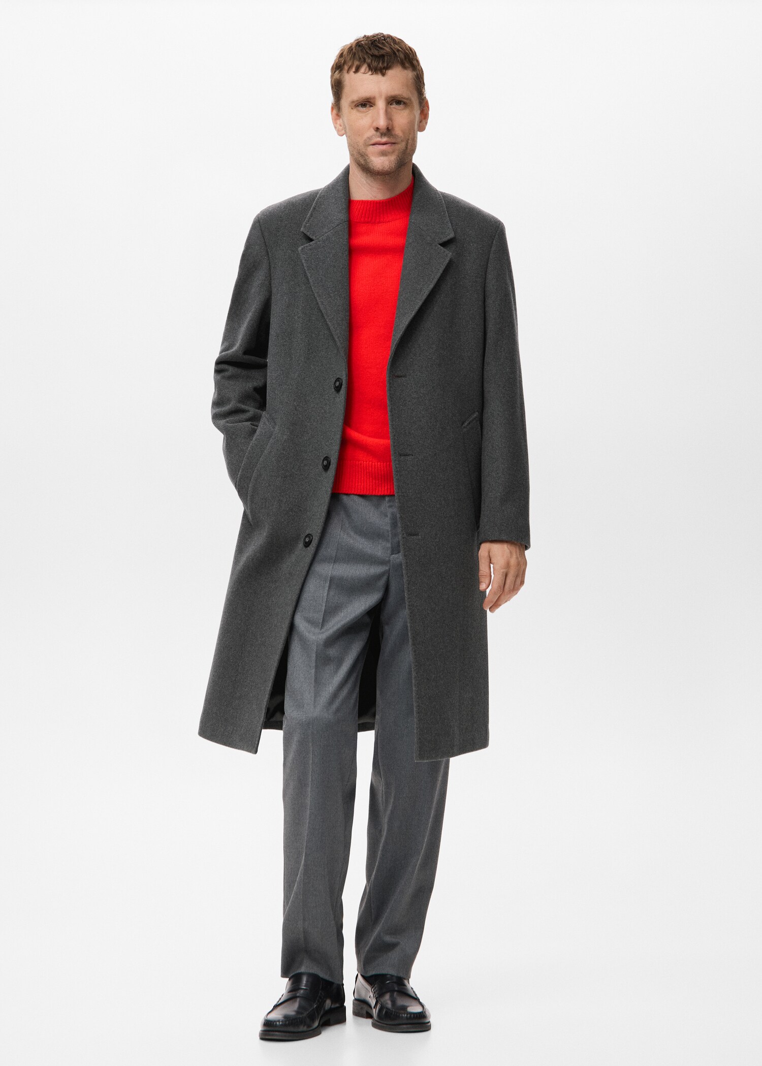 Long wool coat - General plane