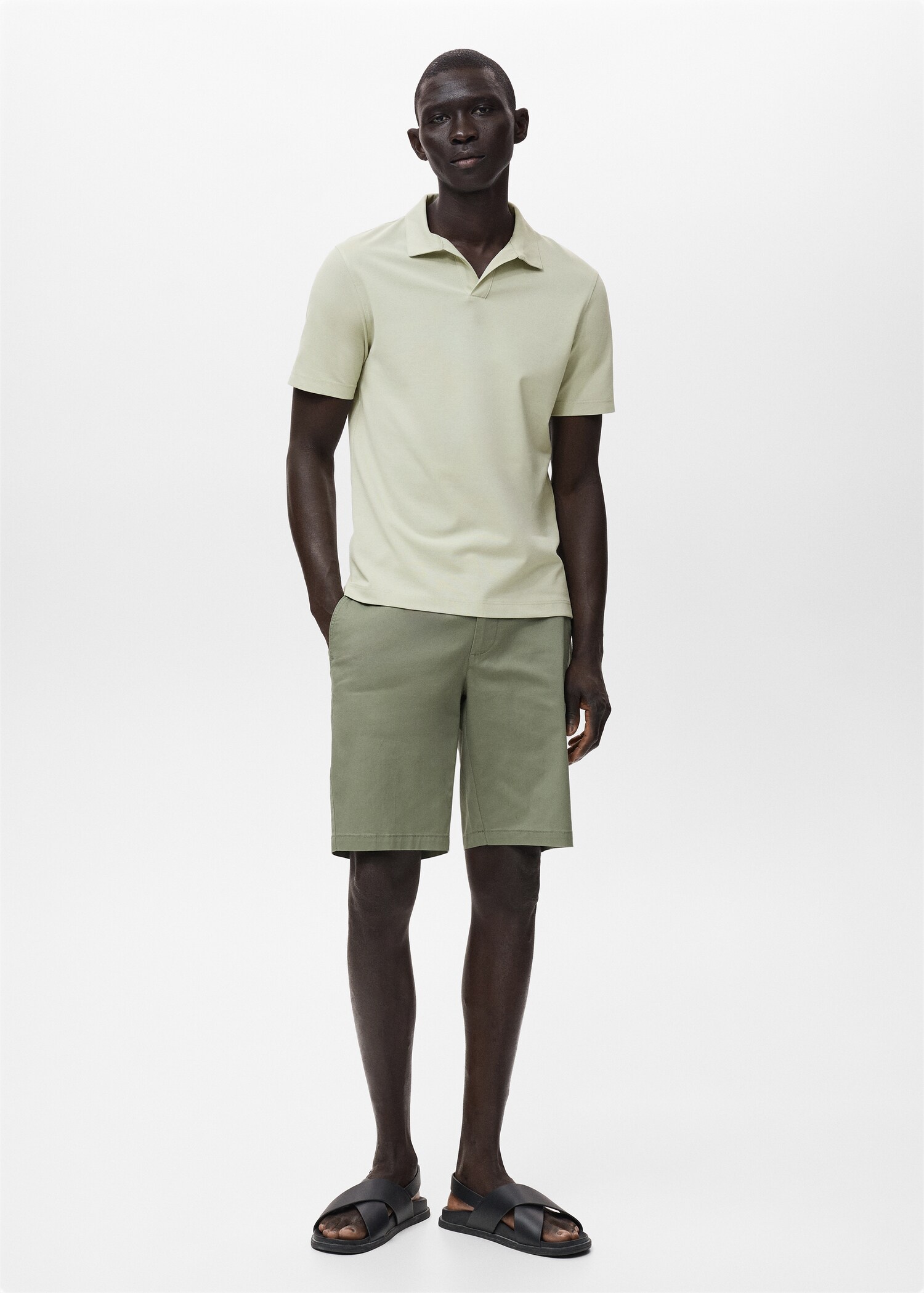 Bermudas rectas algodón - Plano general