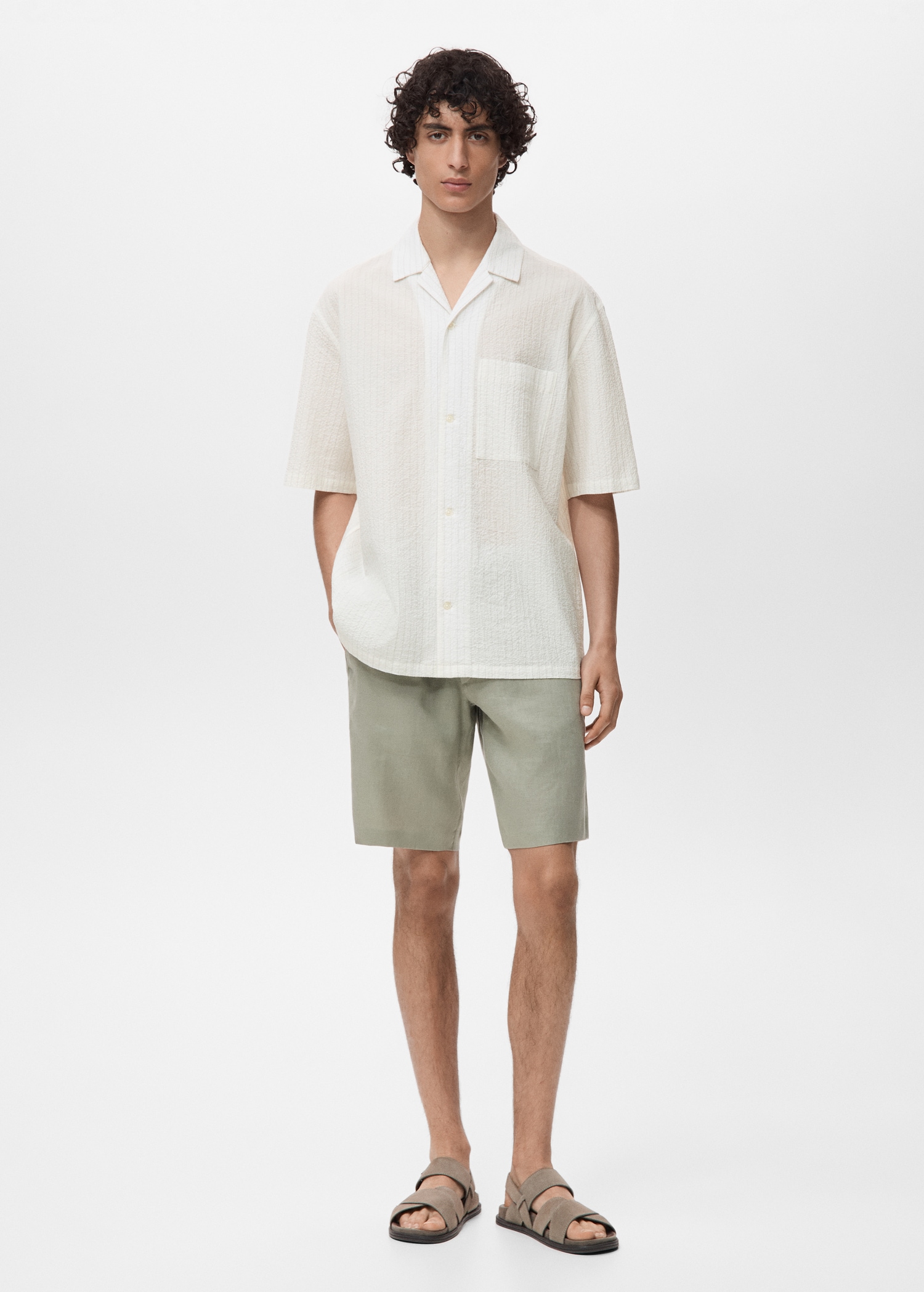 Chemise rayures tennis effet froissé - Plan général
