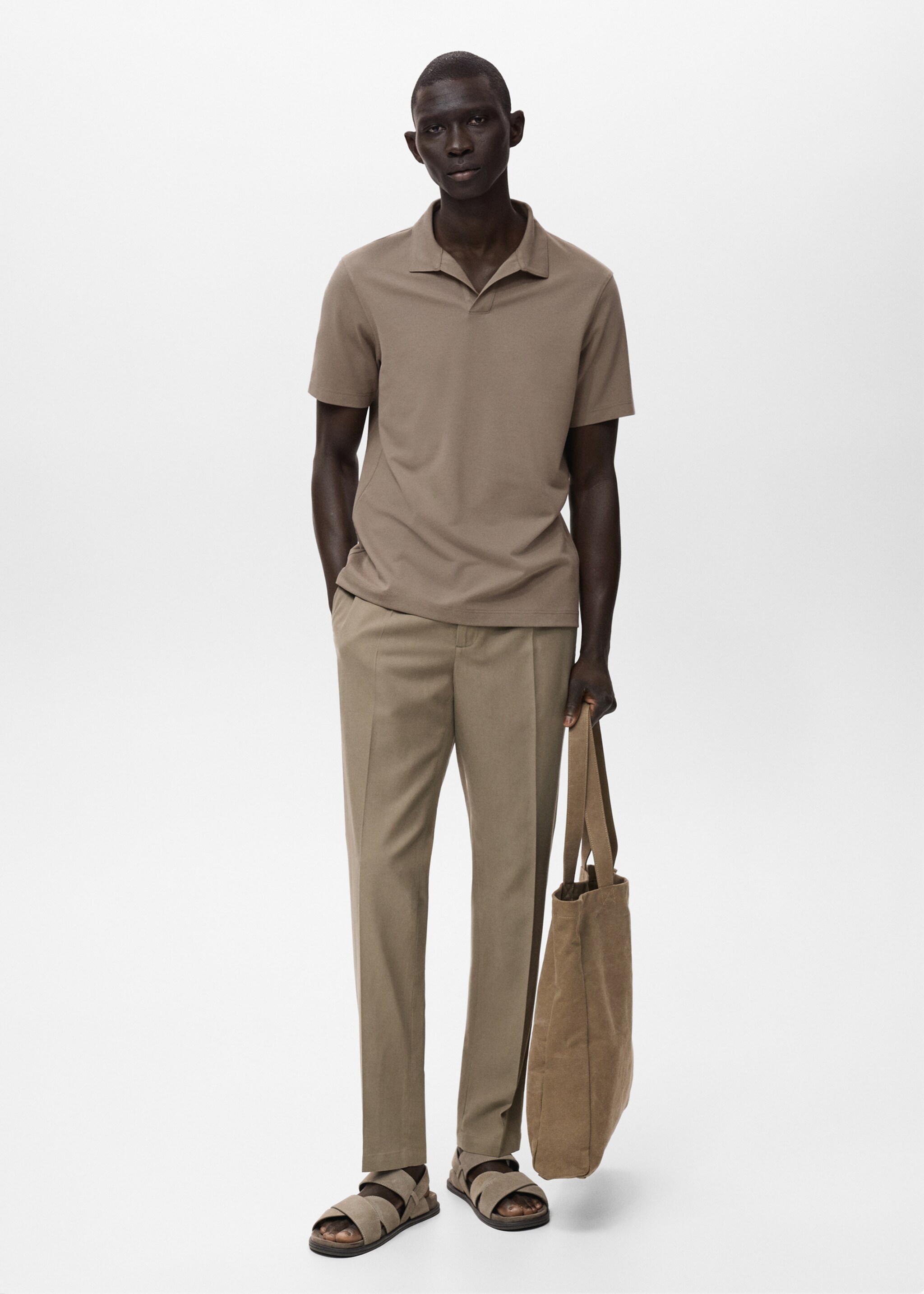 Pantalon coton tapered crop - Plan général