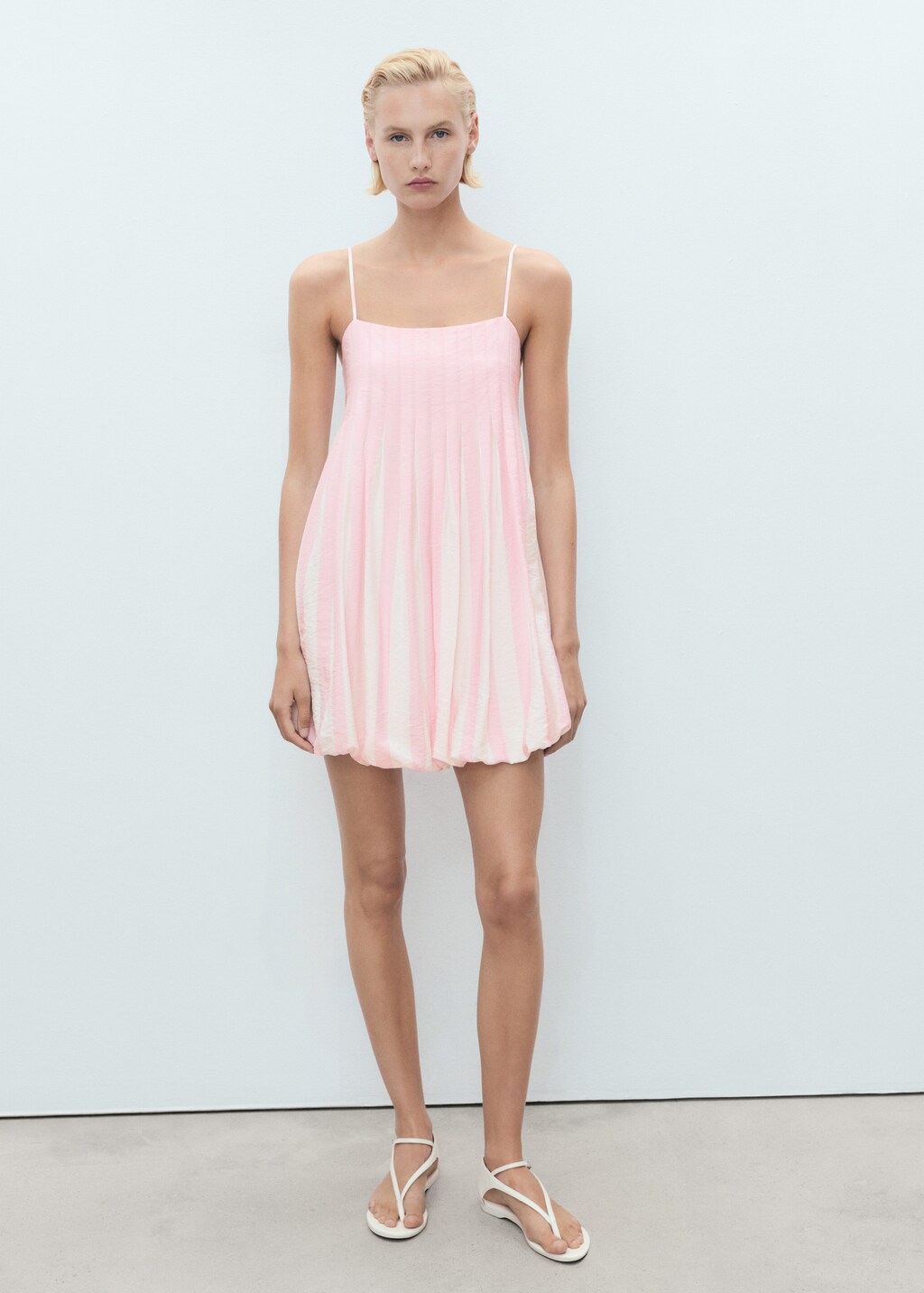 Striped balloon dress - image 2