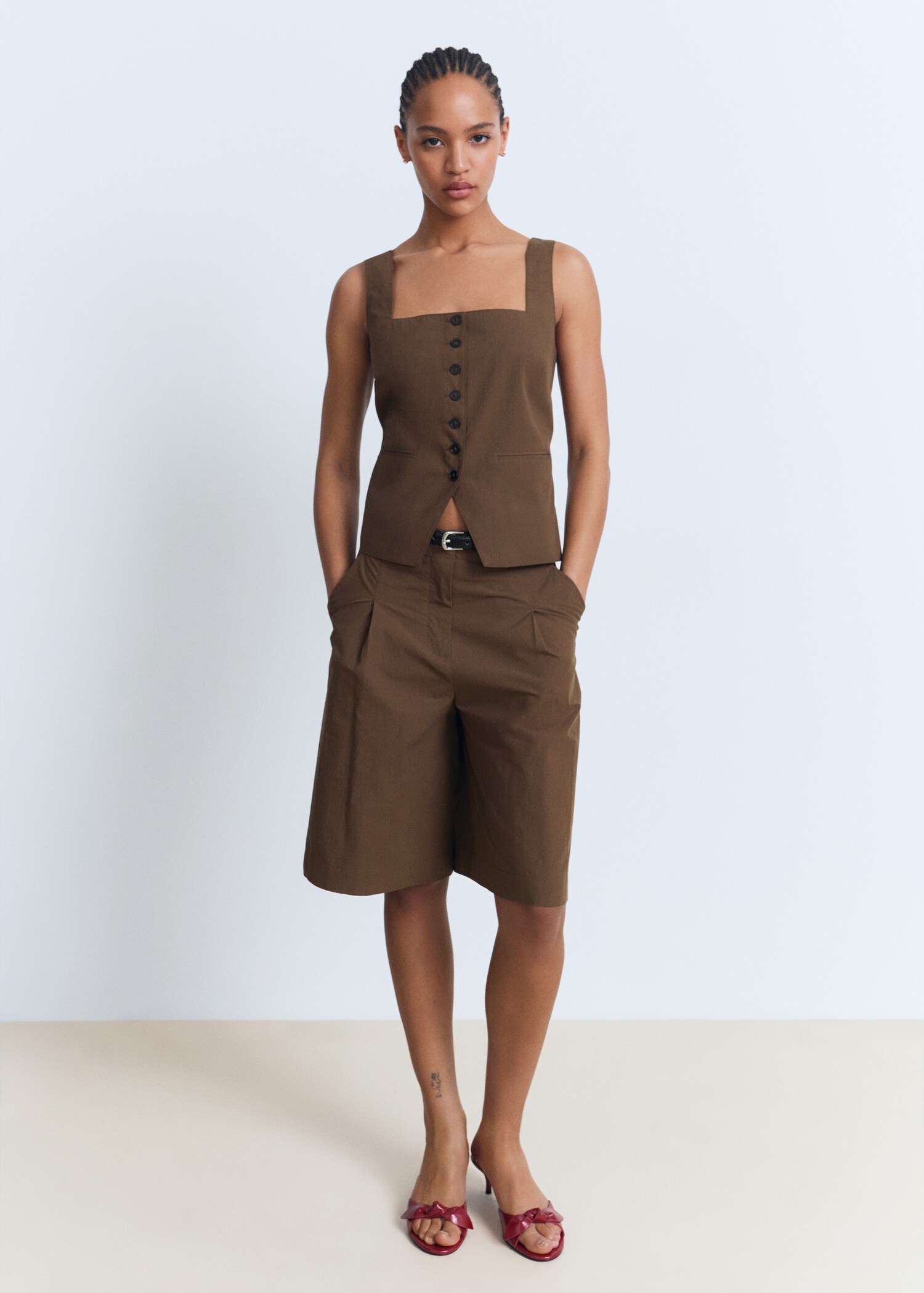 Cotton suit bermuda shorts - General plane