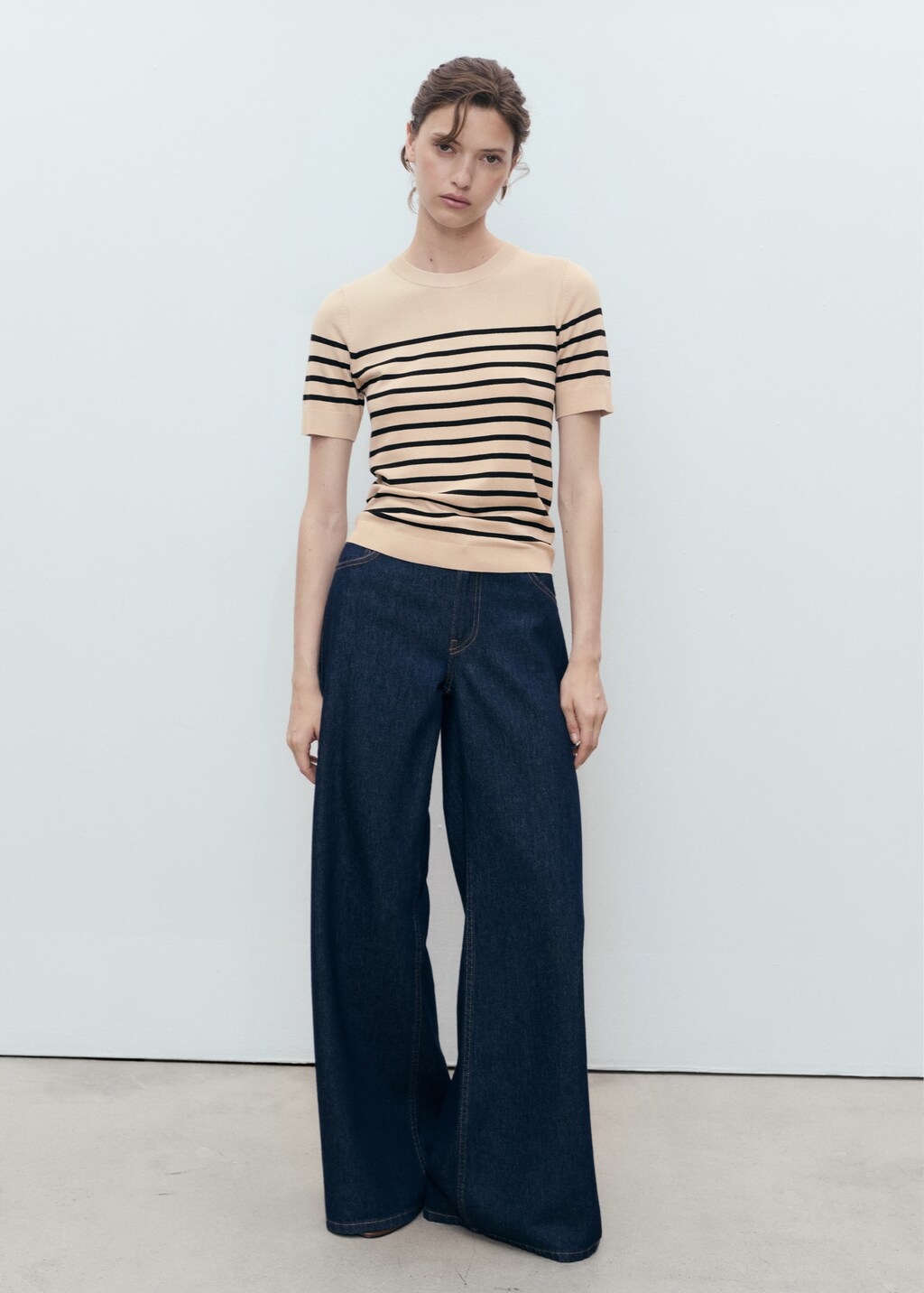 Mango Short-sleeved fine-knit sweater