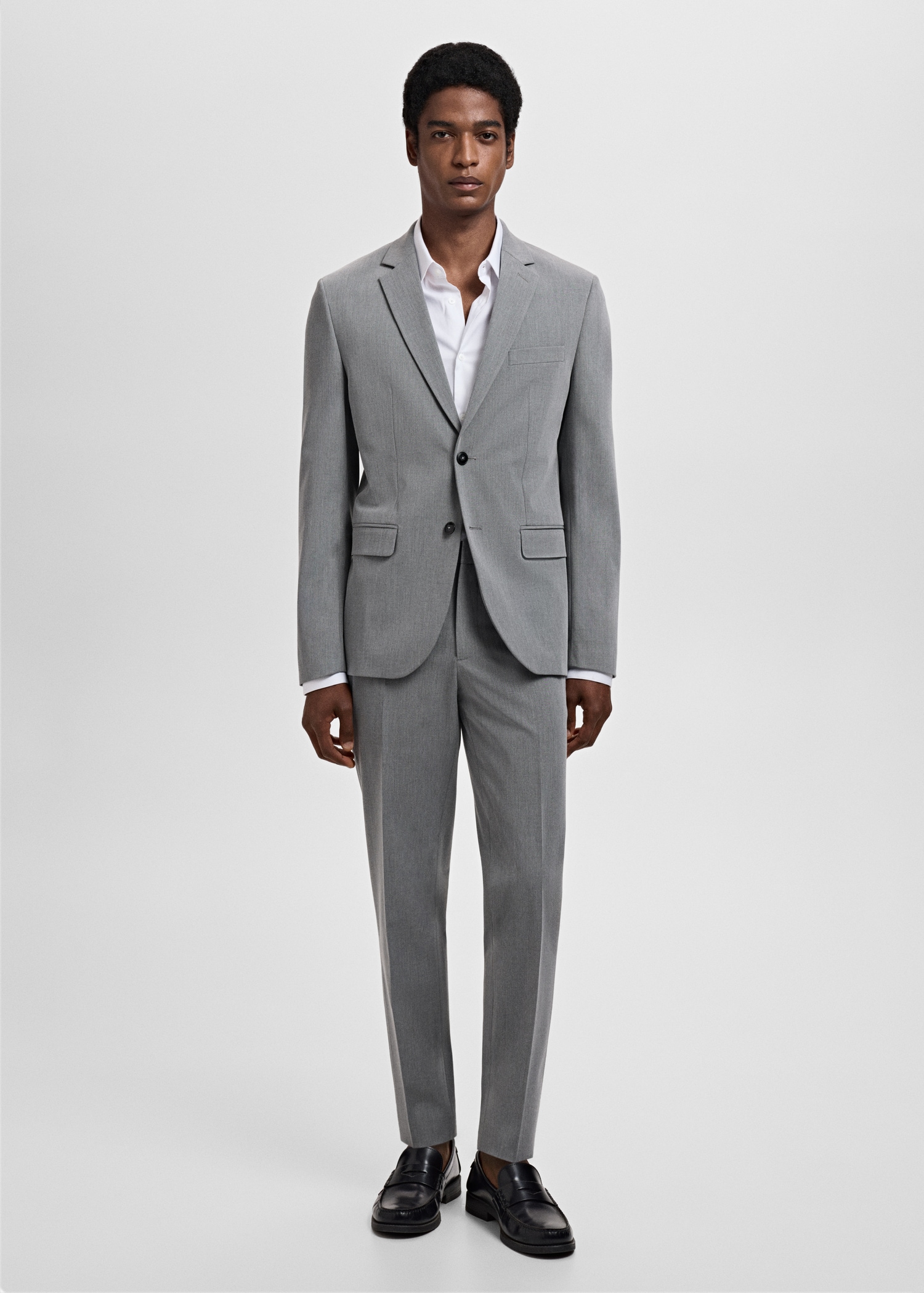 Super slim-fit suit jacket in stretch fabric - General plane