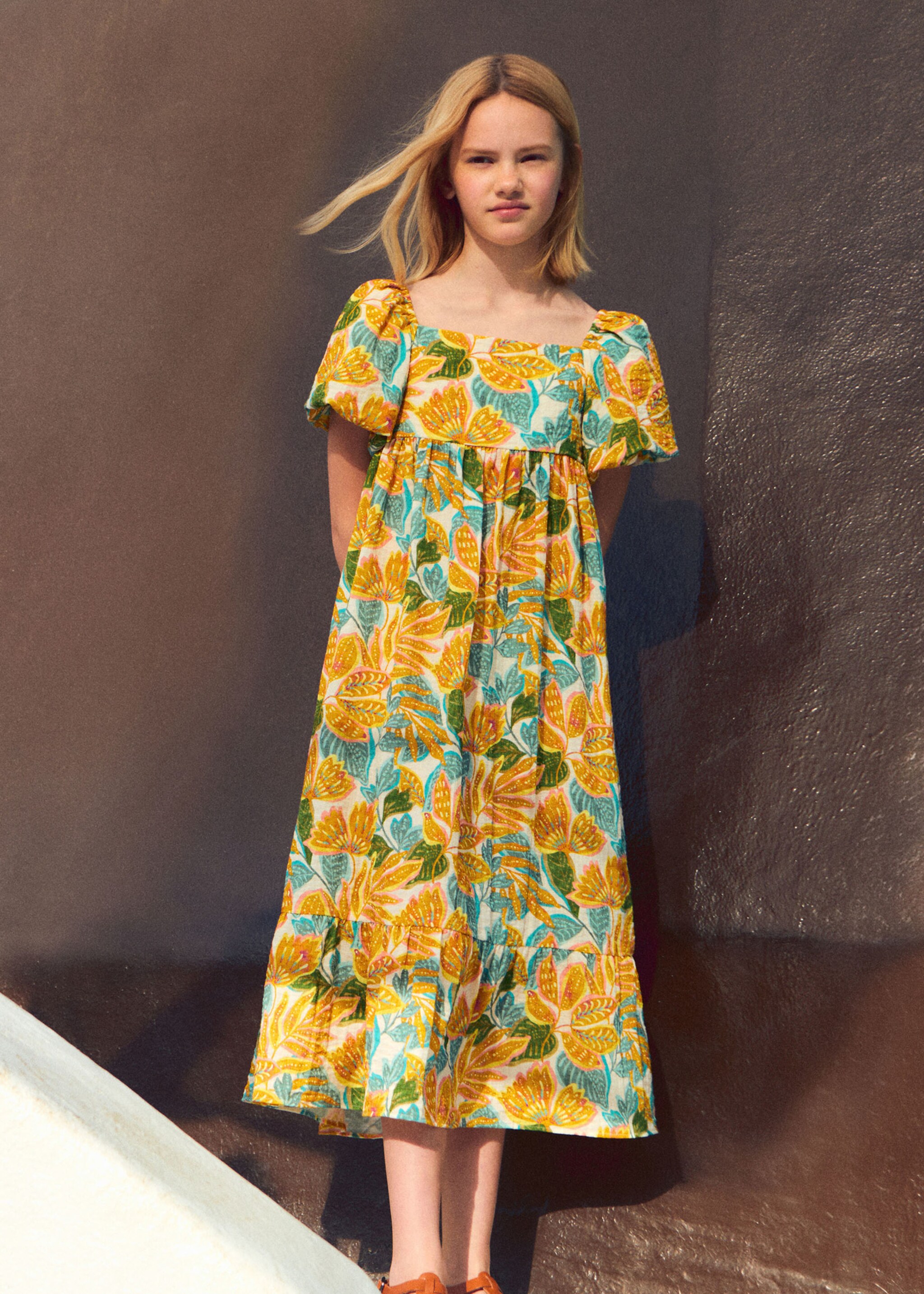 Vestido estampado tropical - Plano general