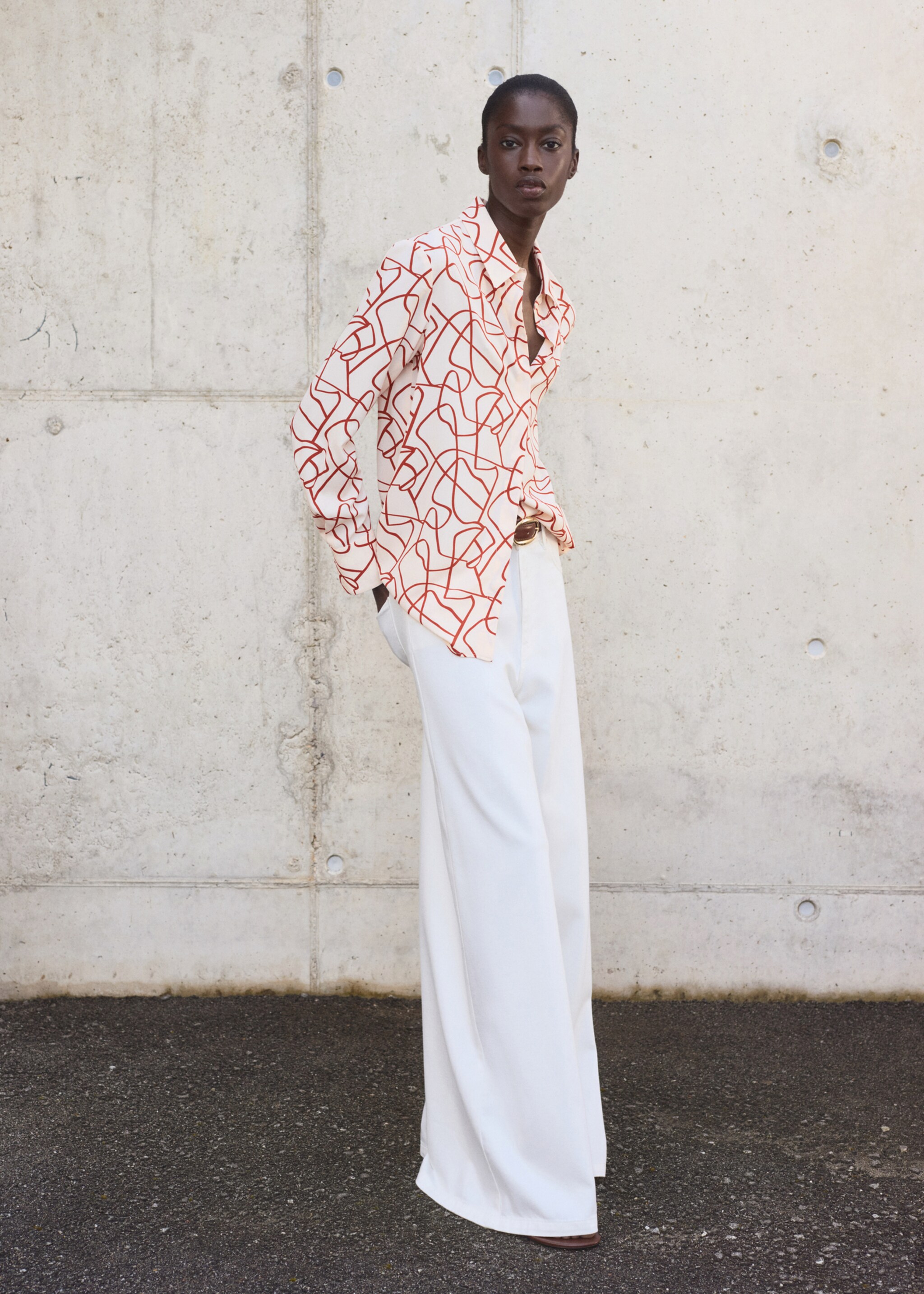 Printed straight shirt - General plane