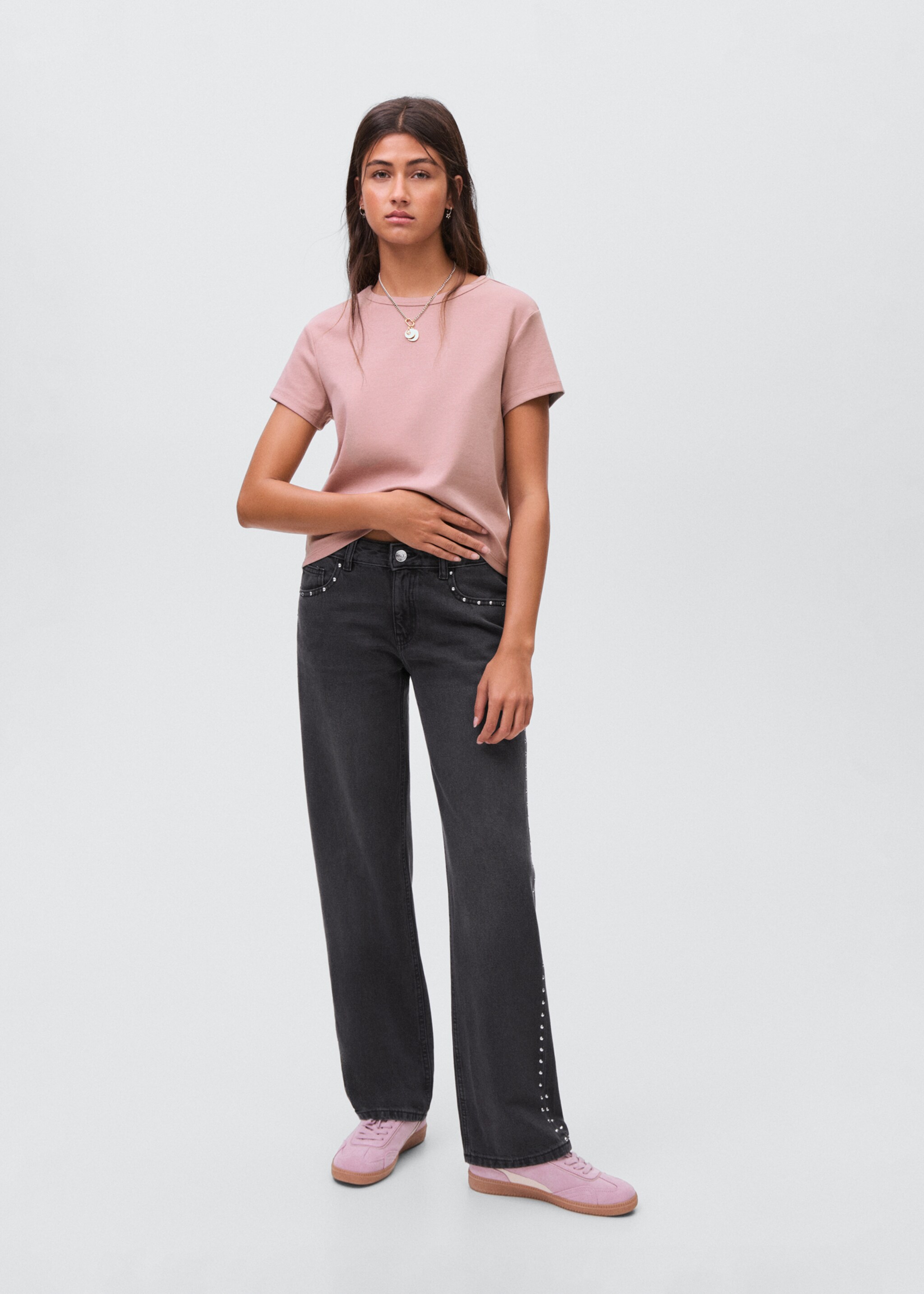 Straight-fit jeans with studs - General plane