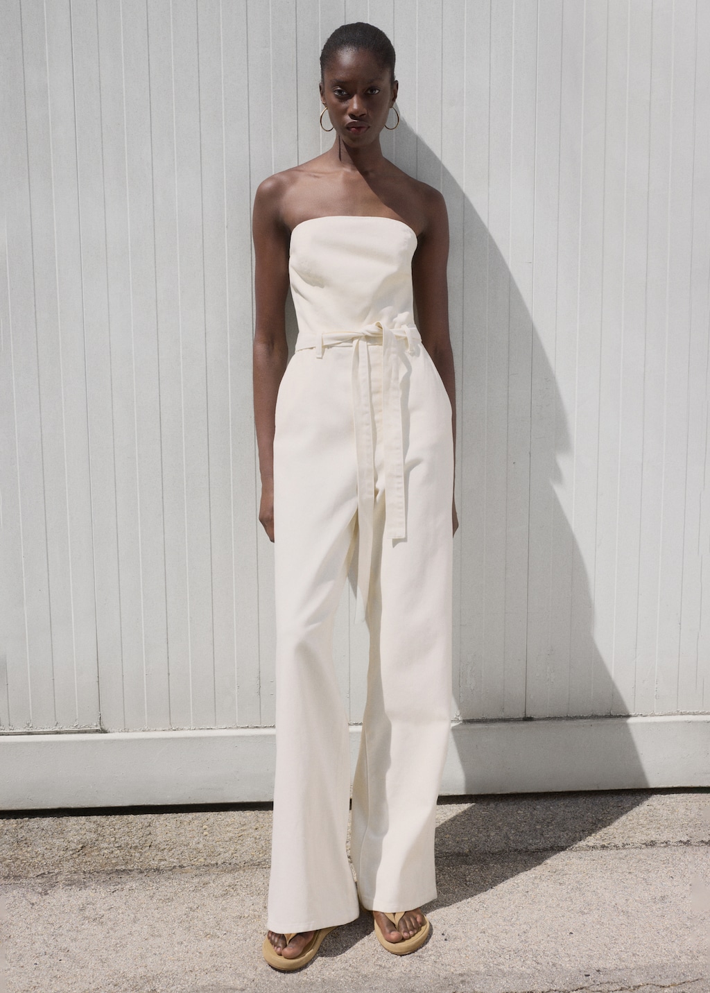 Mango Denim jumpsuit belt