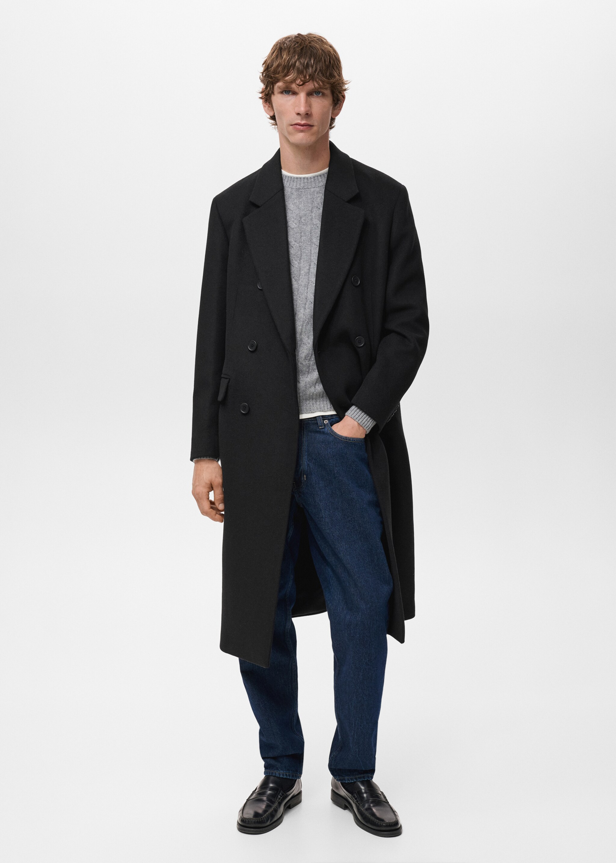 Oversize wool coat - General plane