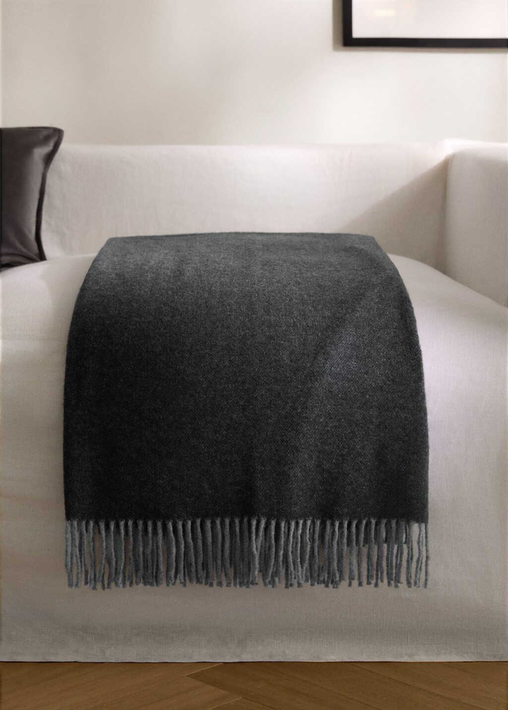 100% cashmere two-tone blanket