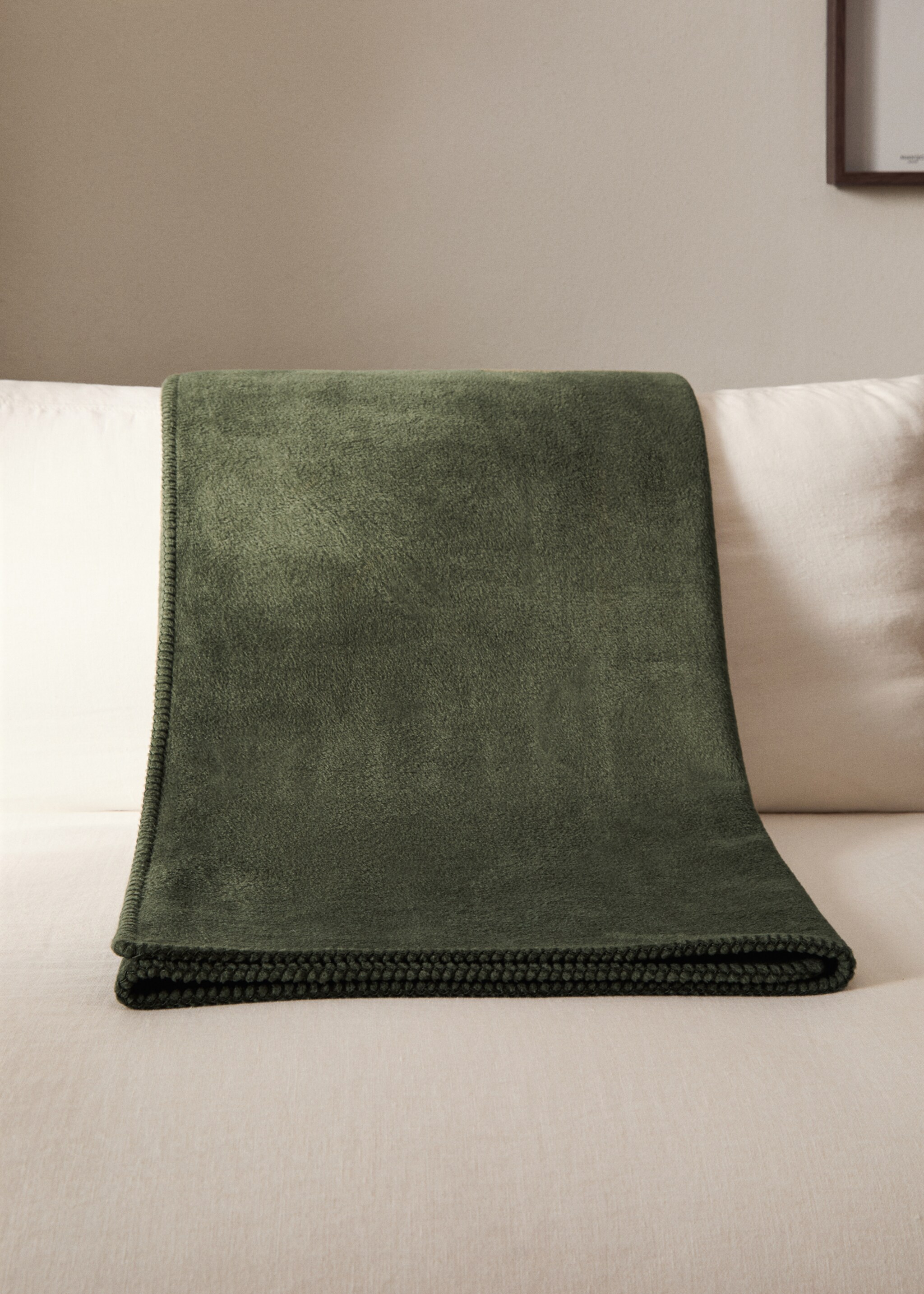 Double-sided polar fleece cotton blanket - General plane, Green. Ref: 17091528-00.