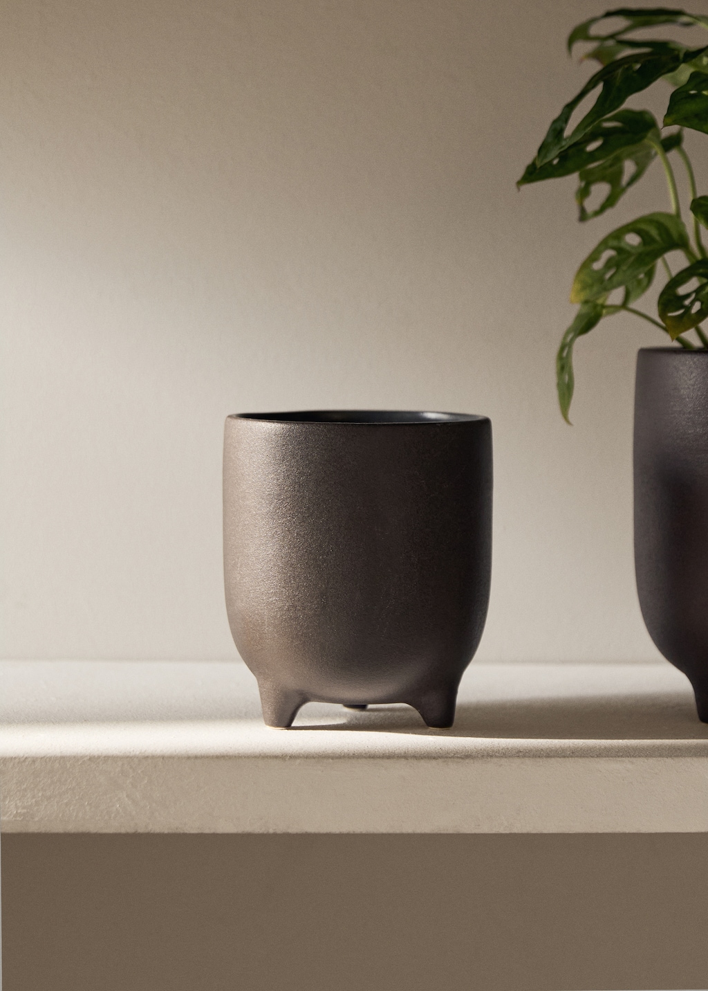 matte-finish stoneware planter