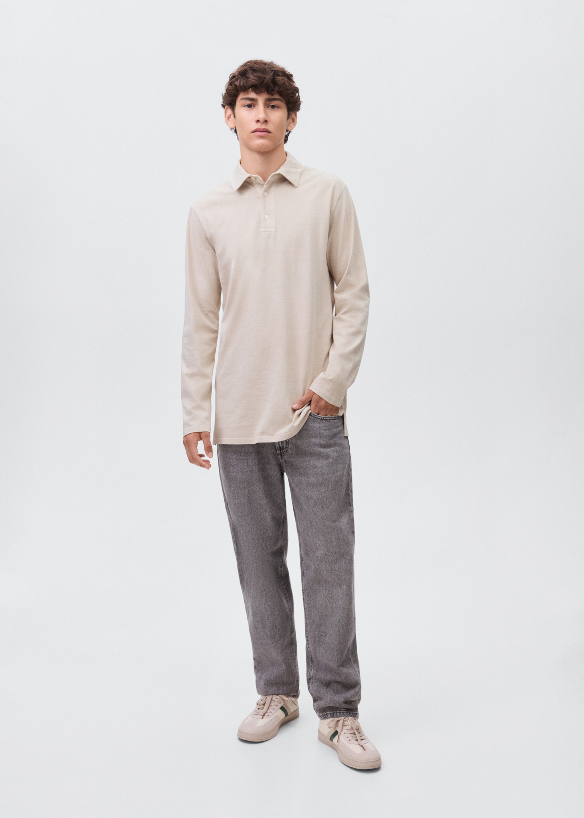 Cotton basic polo shirt - General plane, Sand. Ref: 17091553-00.