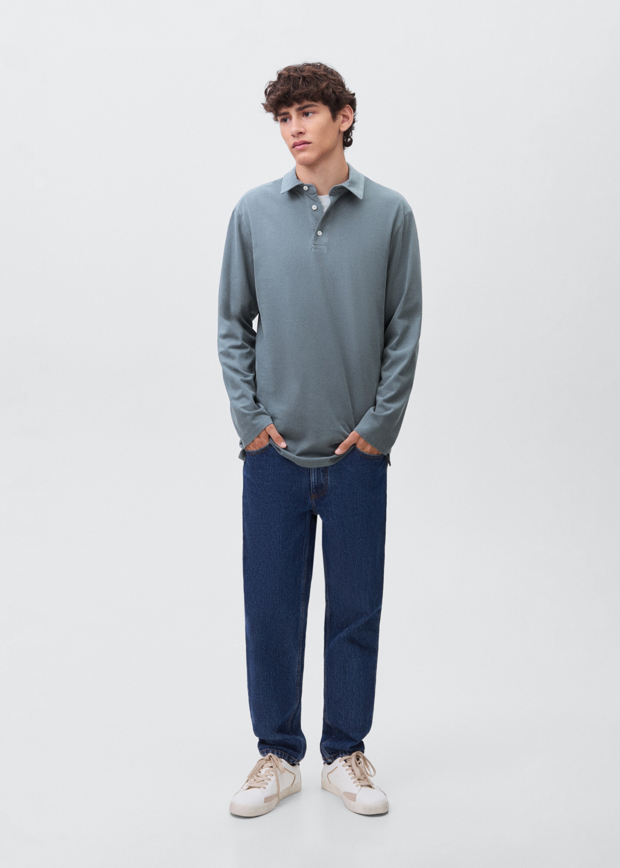 Cotton basic polo shirt - General plane, Blue. Ref: 17091553-00.