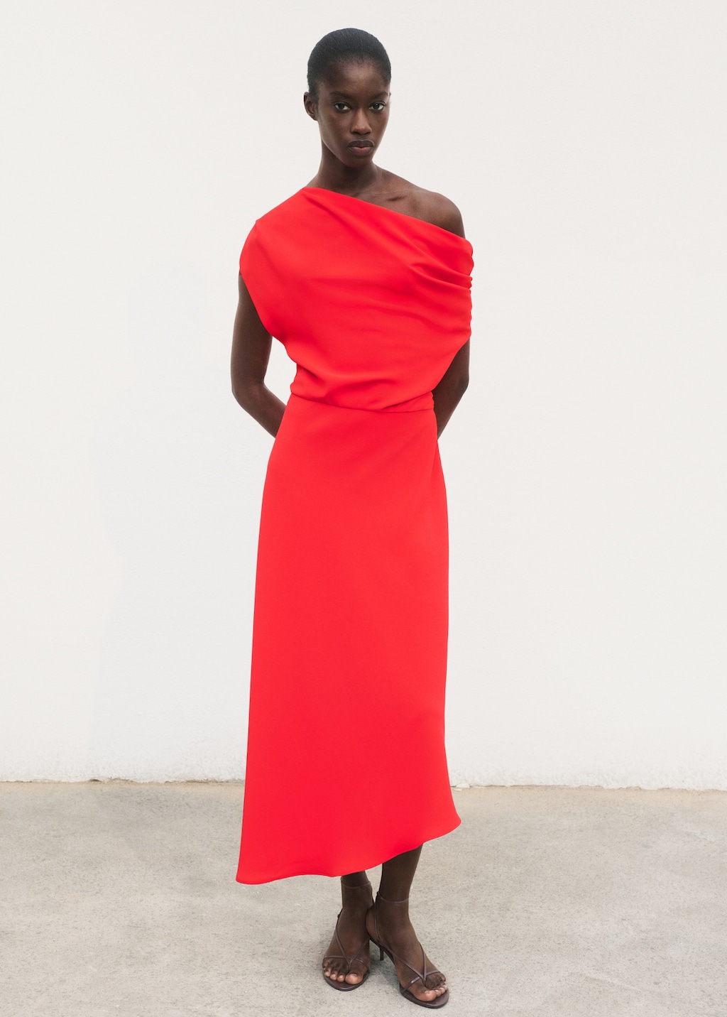 Asymmetrical midi-dress - Women | MANGO Canada