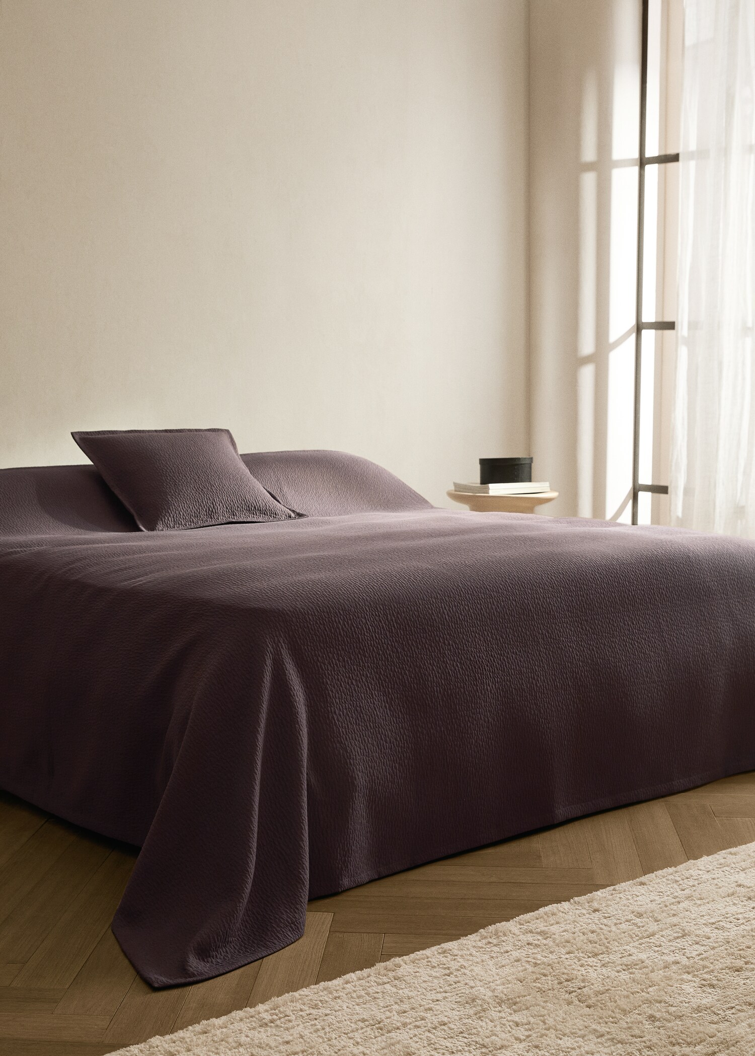 Garment-dyed textured cotton bedspread for 150/160 cm bed - General plane