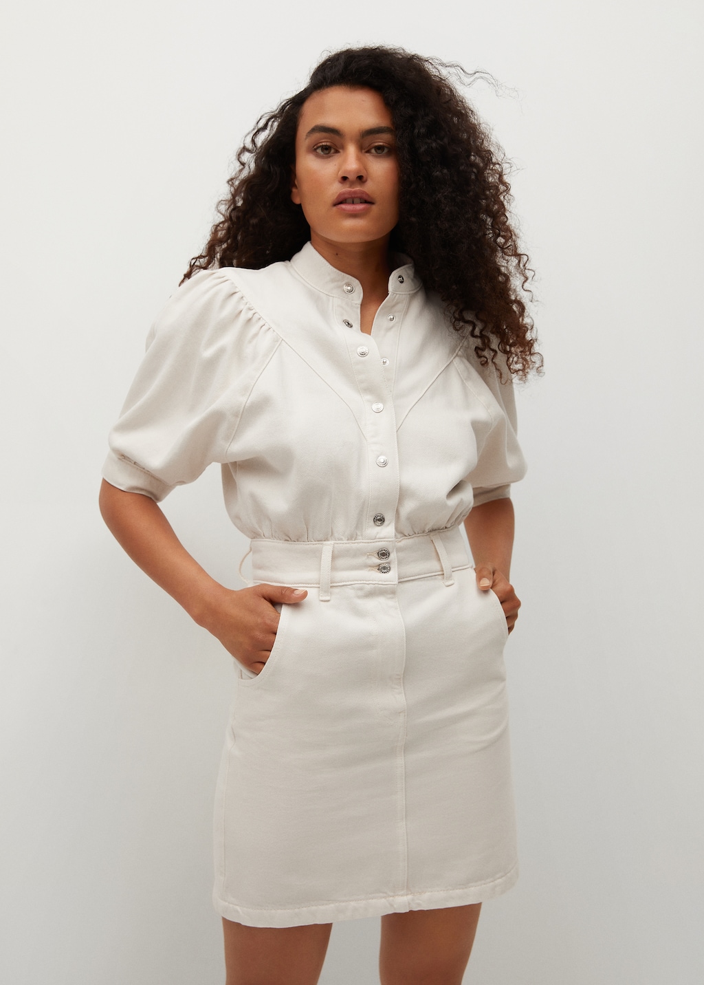 Robe en jean boutons