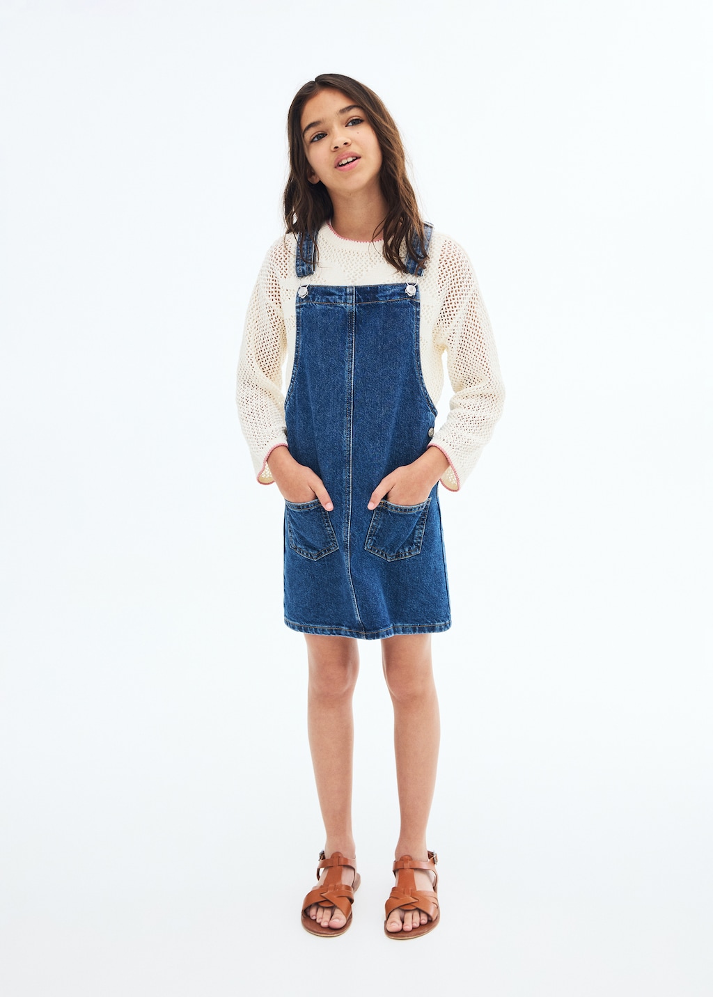 Short denim pinafore